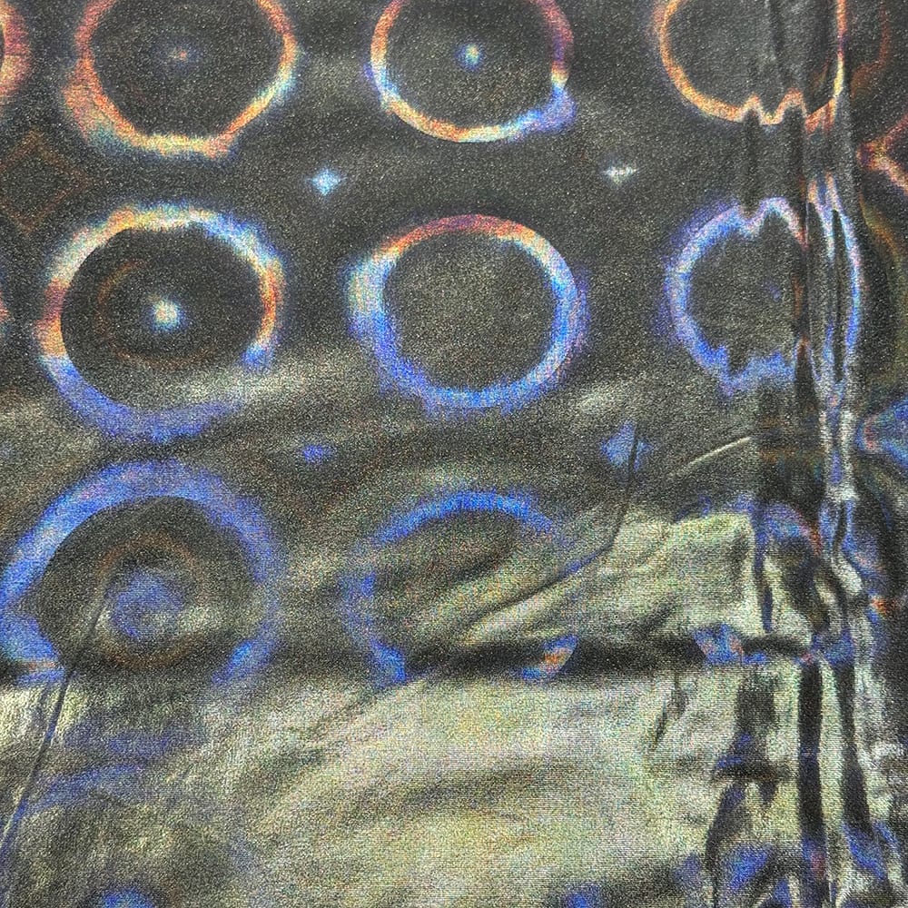 Feldman Silver Hologram Circle Stretch Knit Fabric