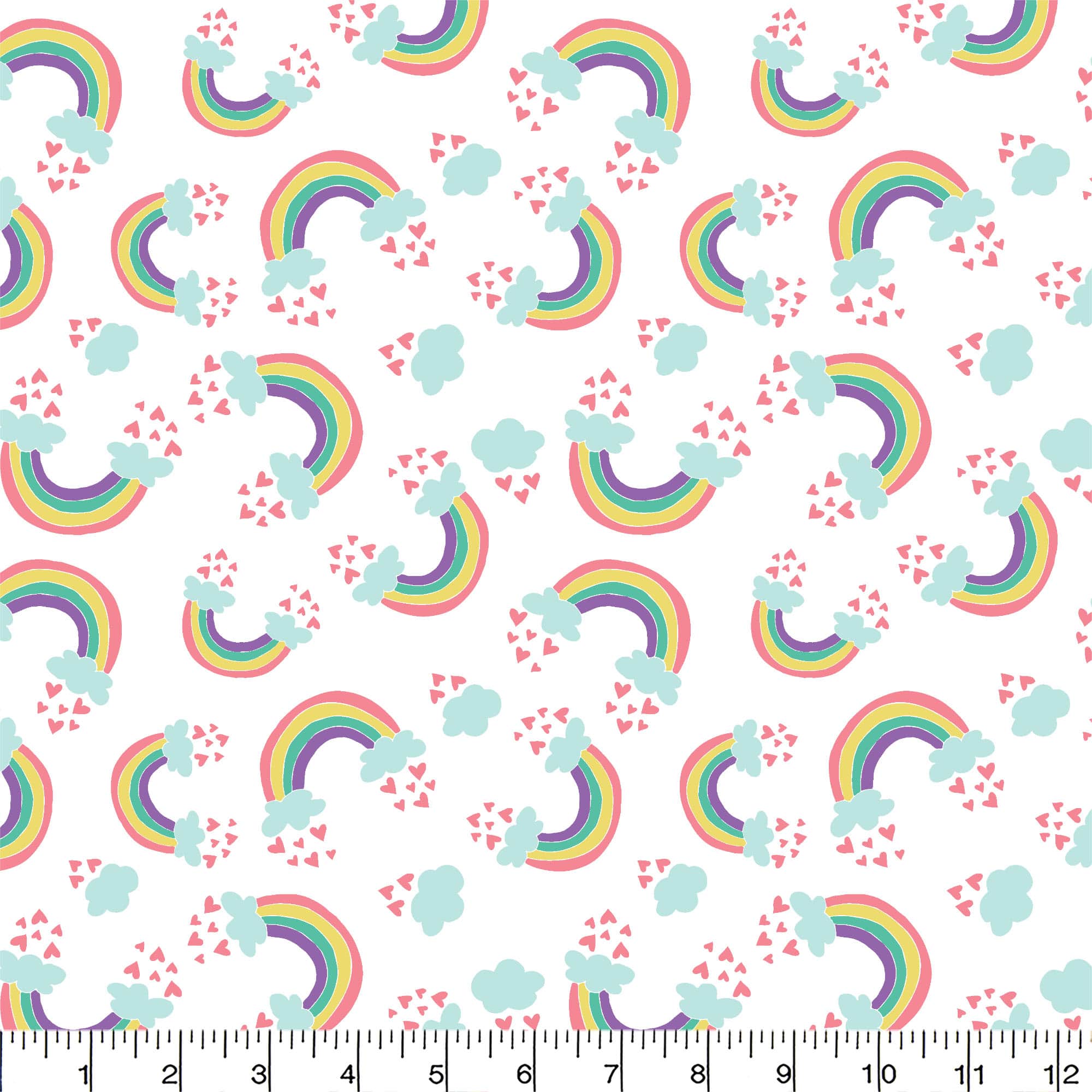 Eugene Textiles Rainbows & Hearts Flannel - Image 2