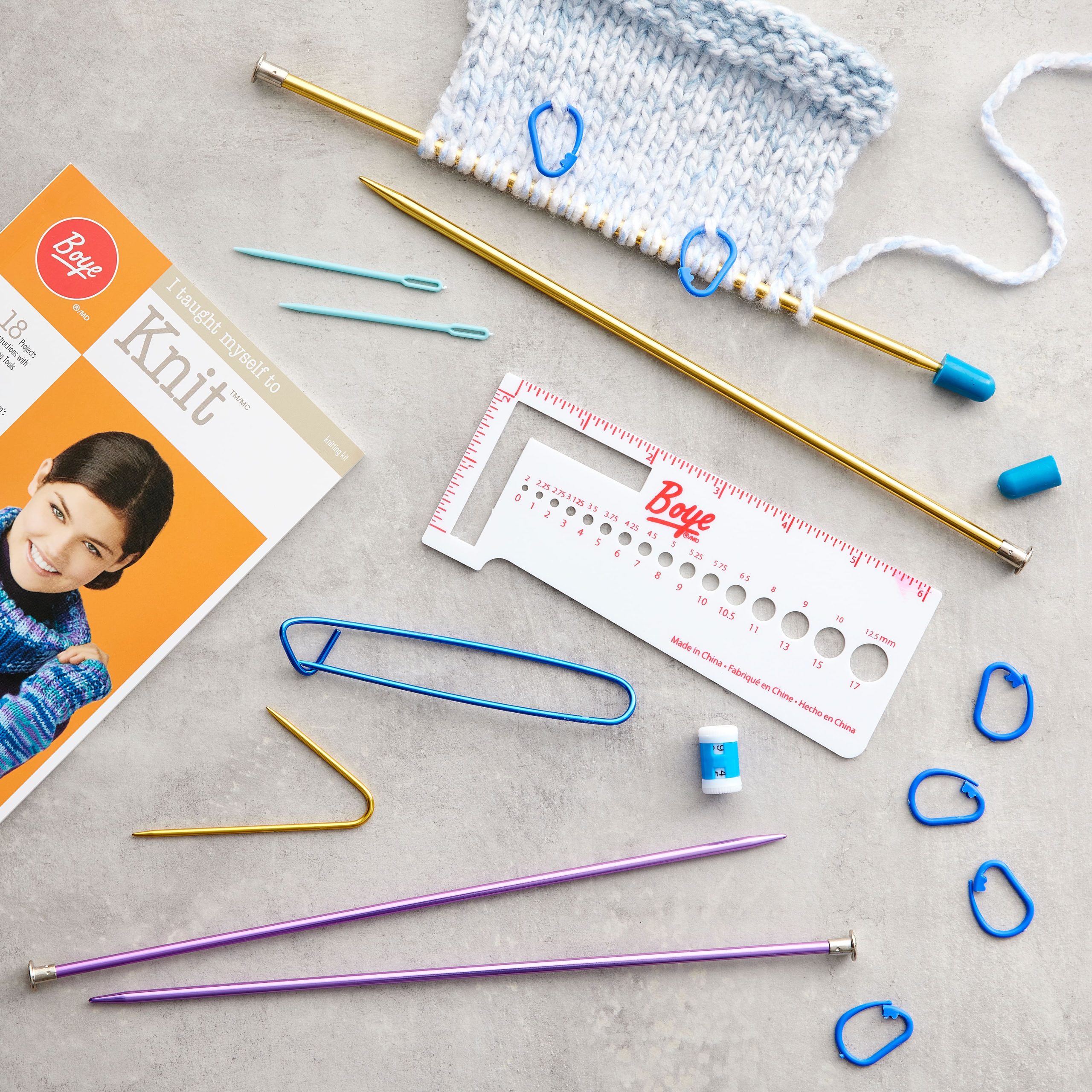 Boye® I Taught Myself to Knit™ Kit - Image 2