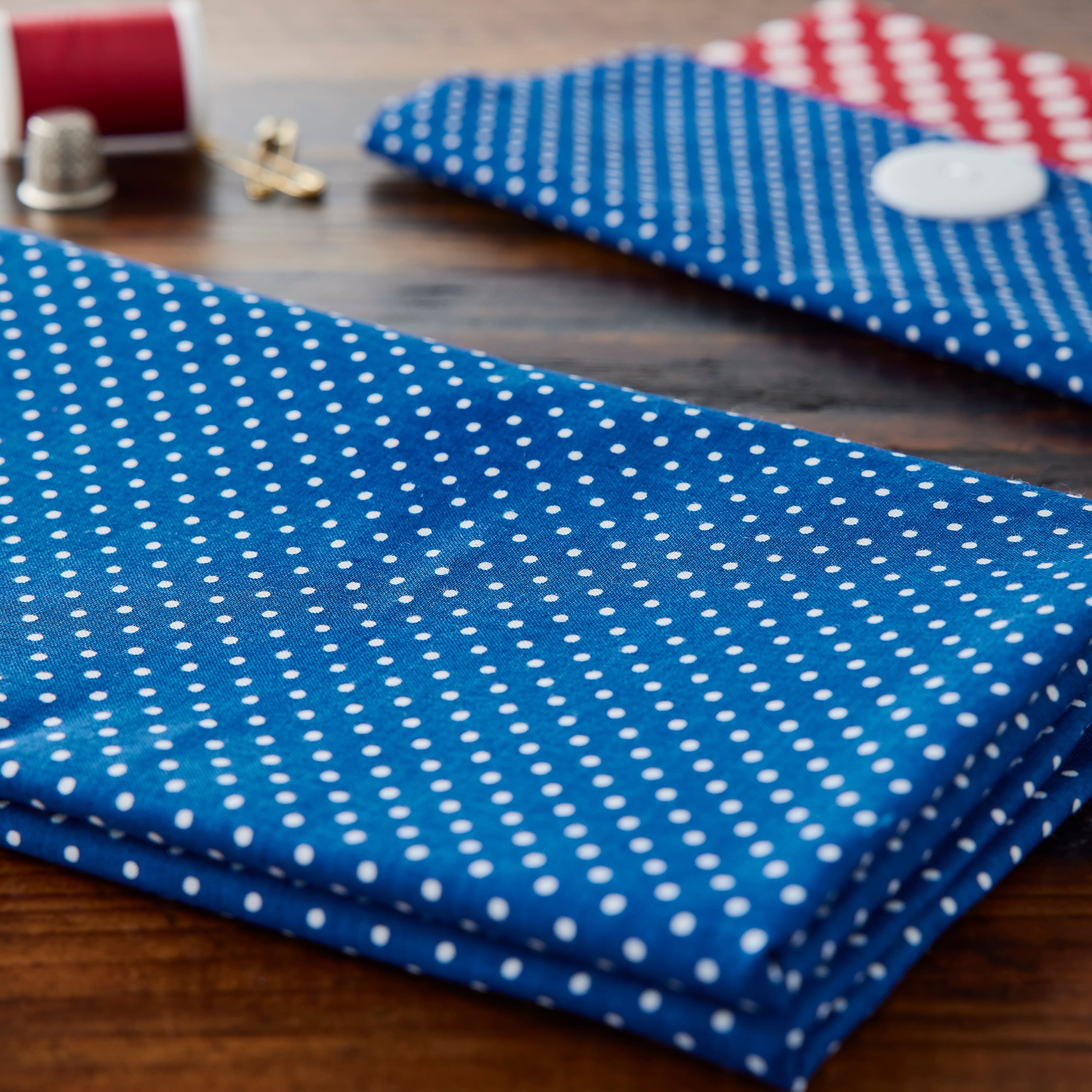 Fabric Traditions Navy Polka Dot Cotton Fabric - Image 2