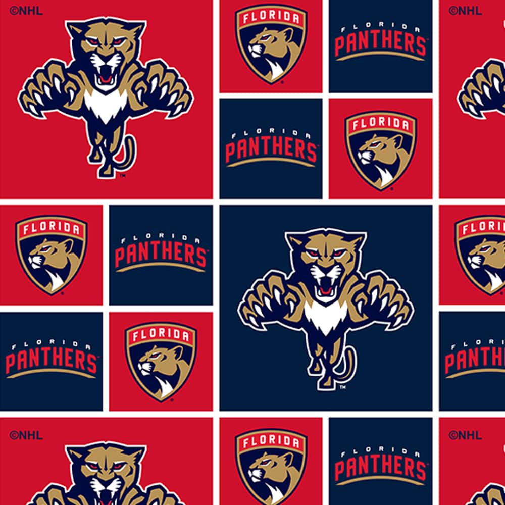 NHL Florida Panthers Geometric Cotton Fabric