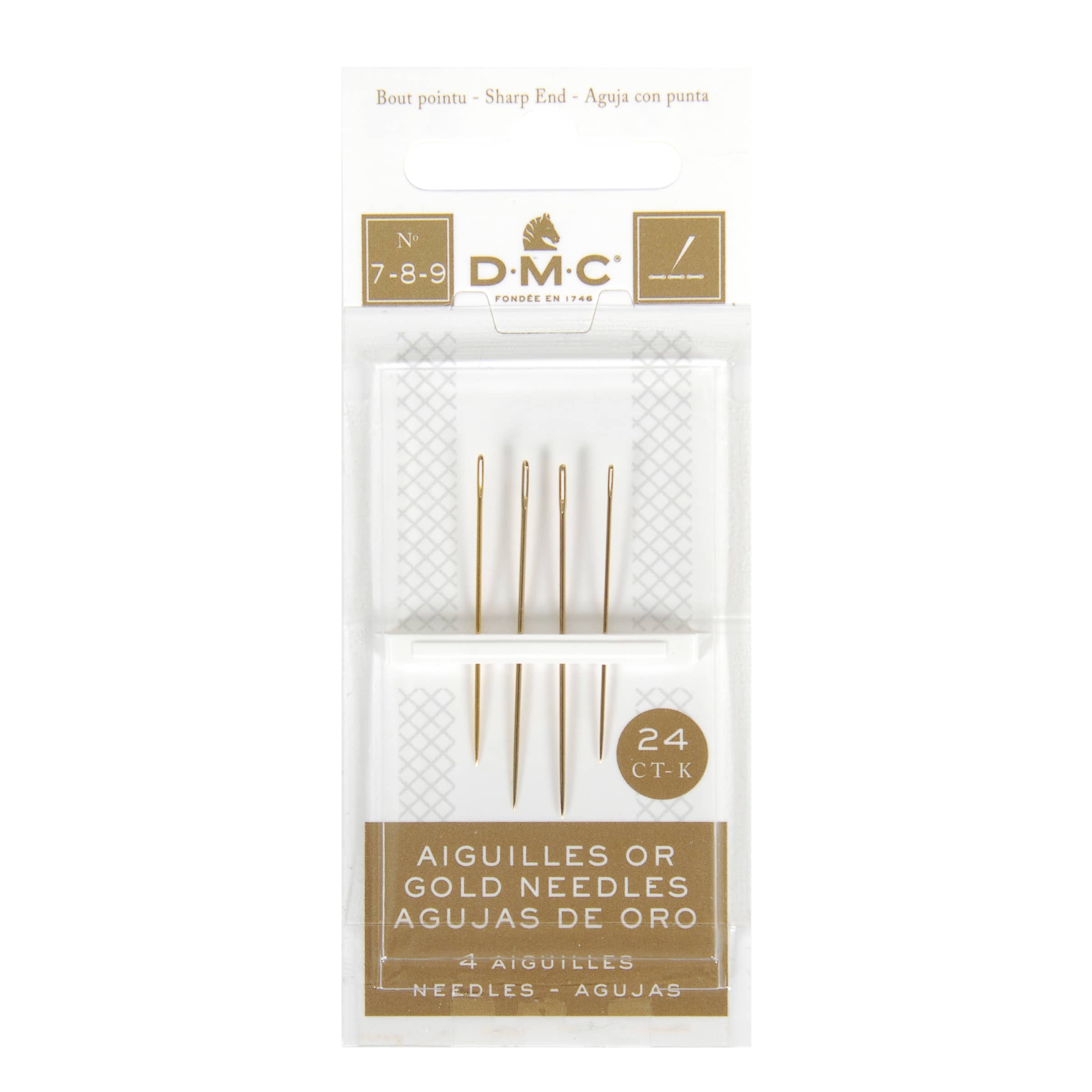 Gold Embroidery Needles, Size 7,8,9