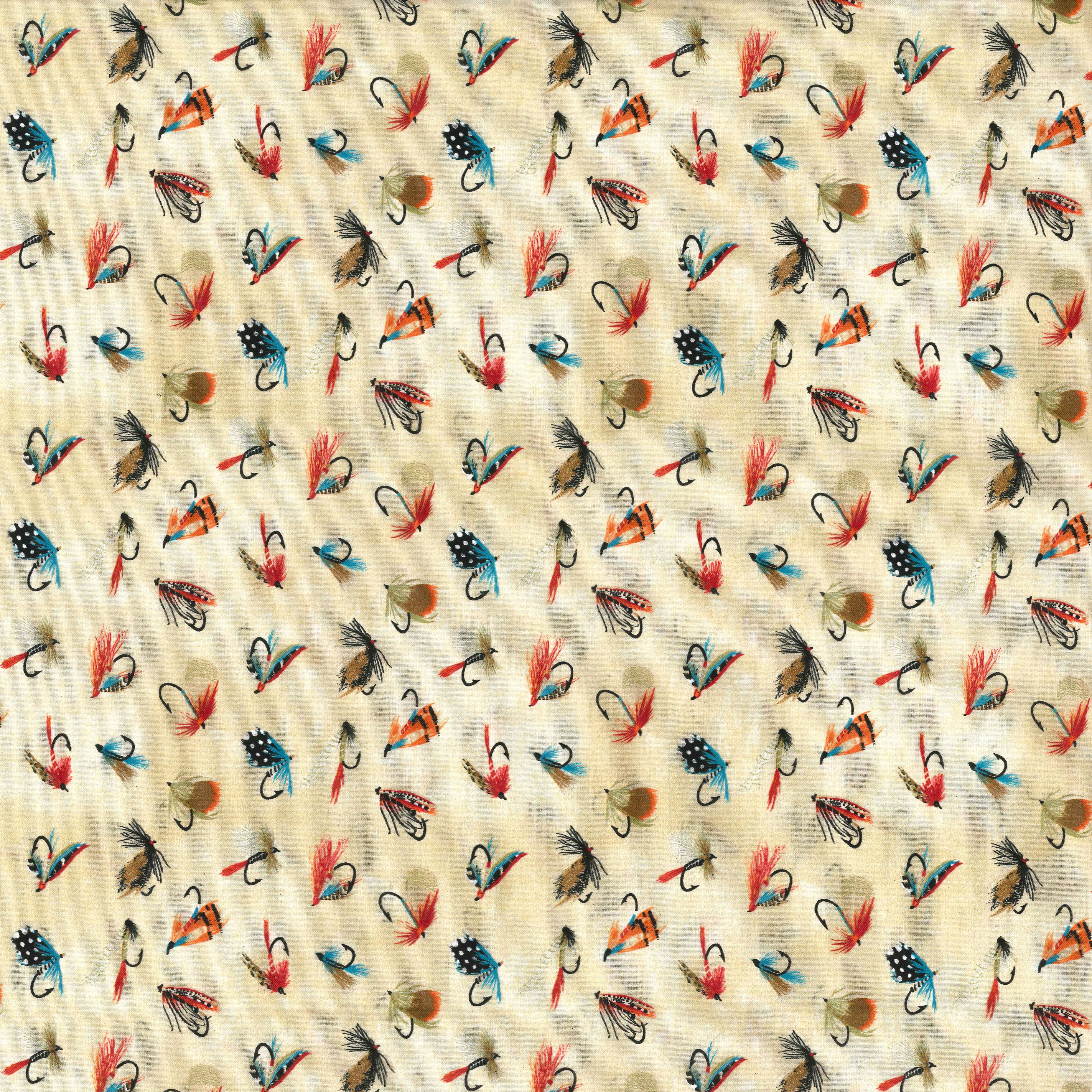 Fabric Traditions Fishing Lures Cotton Fabric