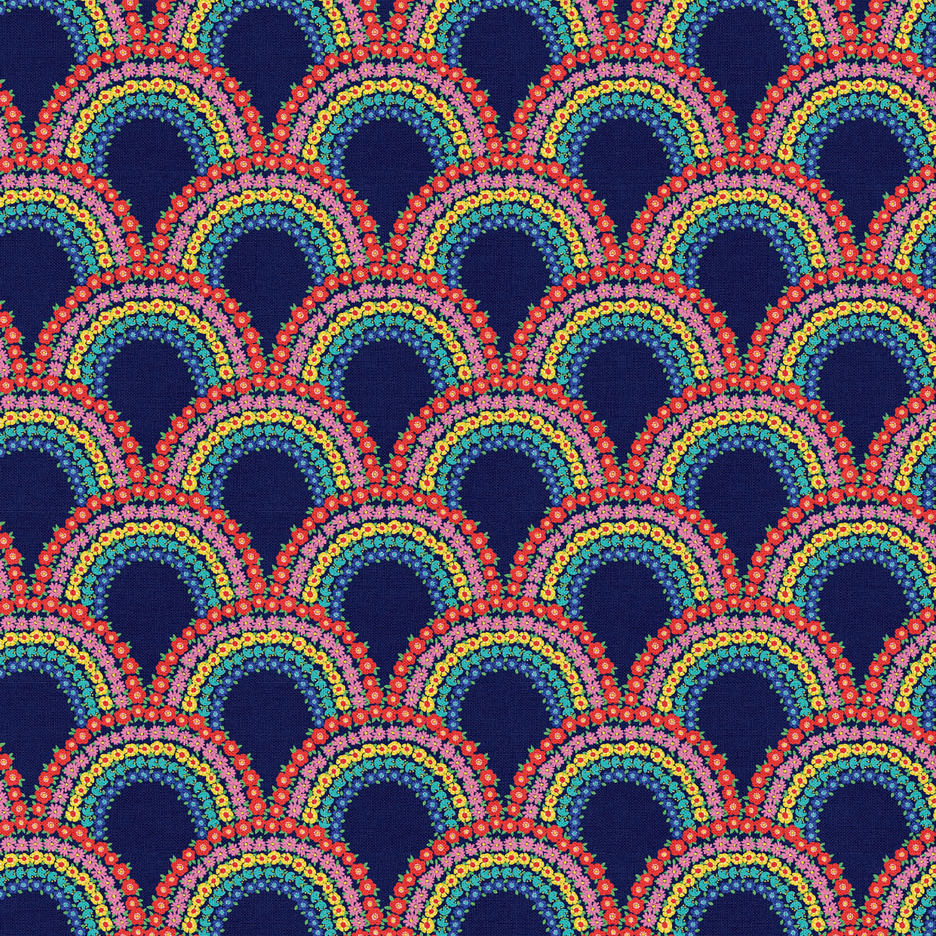 Fabric Editions Floral Rainbow Cotton Fabric
