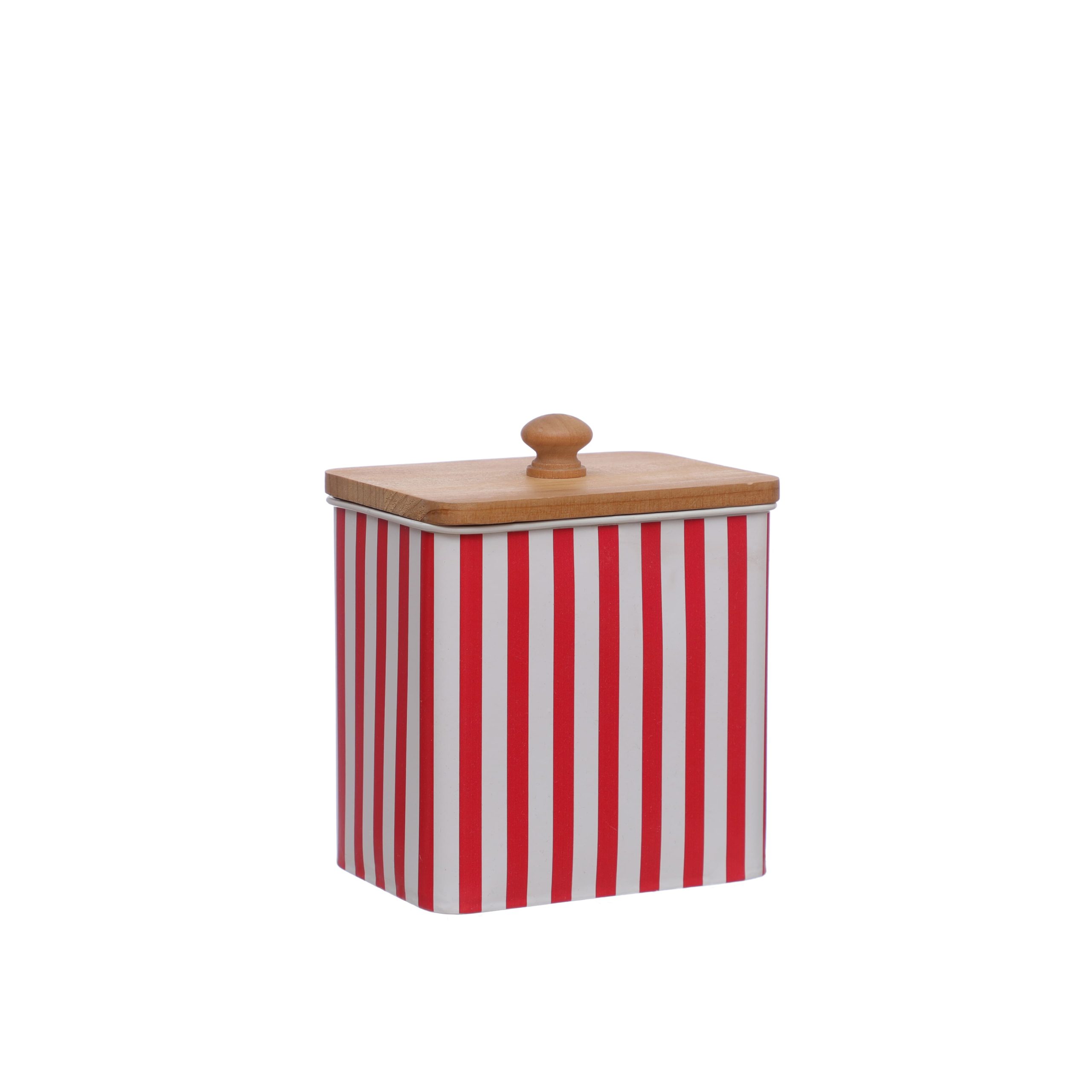 Red & White Striped Metal Container with Lid by Celebrate It™