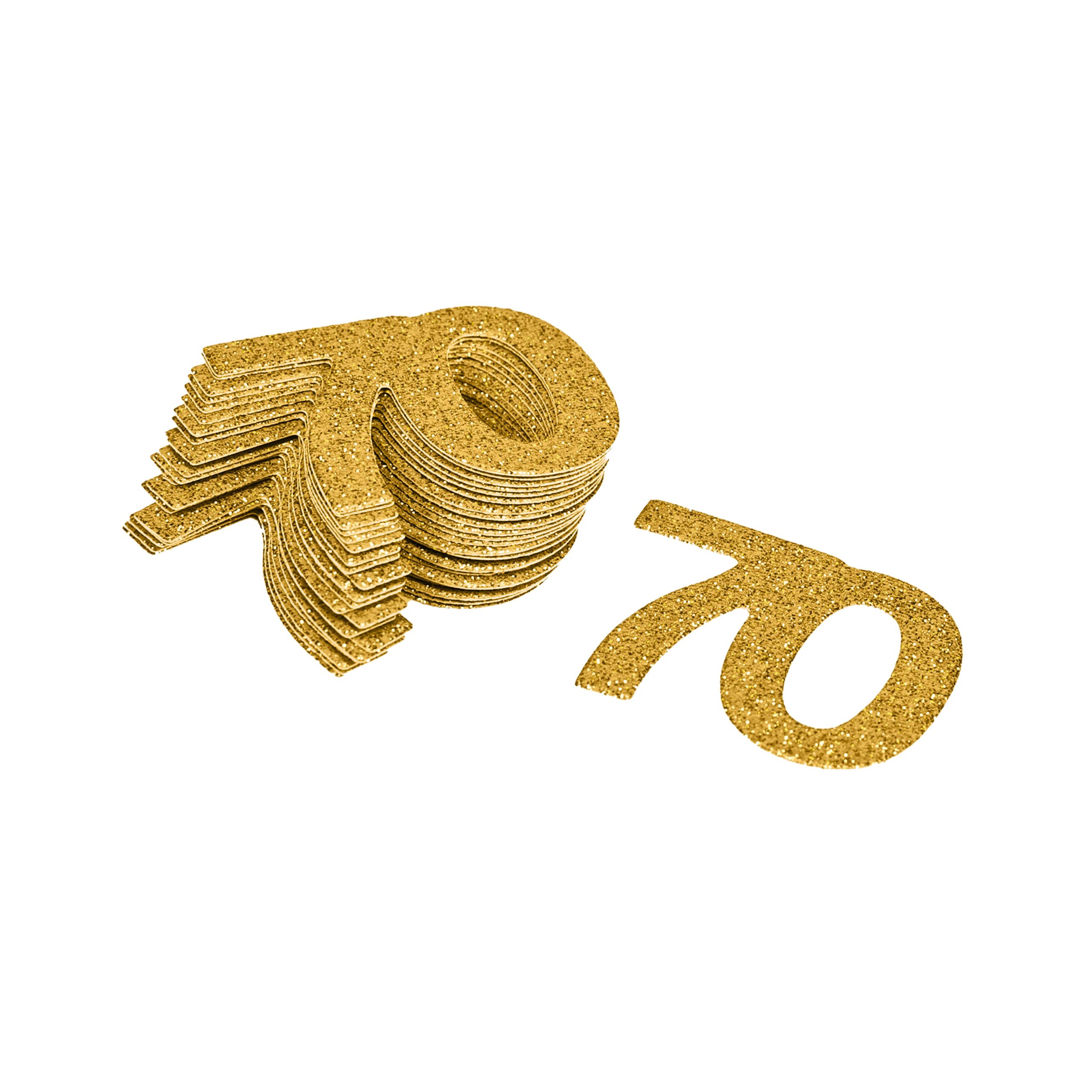 2" Gold 70 Glitter Confetti, 20ct. by Celebrate It™ - Image 3