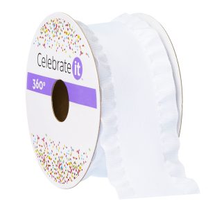 1.5" x 5yd. Satin Double Ruffle Ribbon by Celebrate It® 360°™