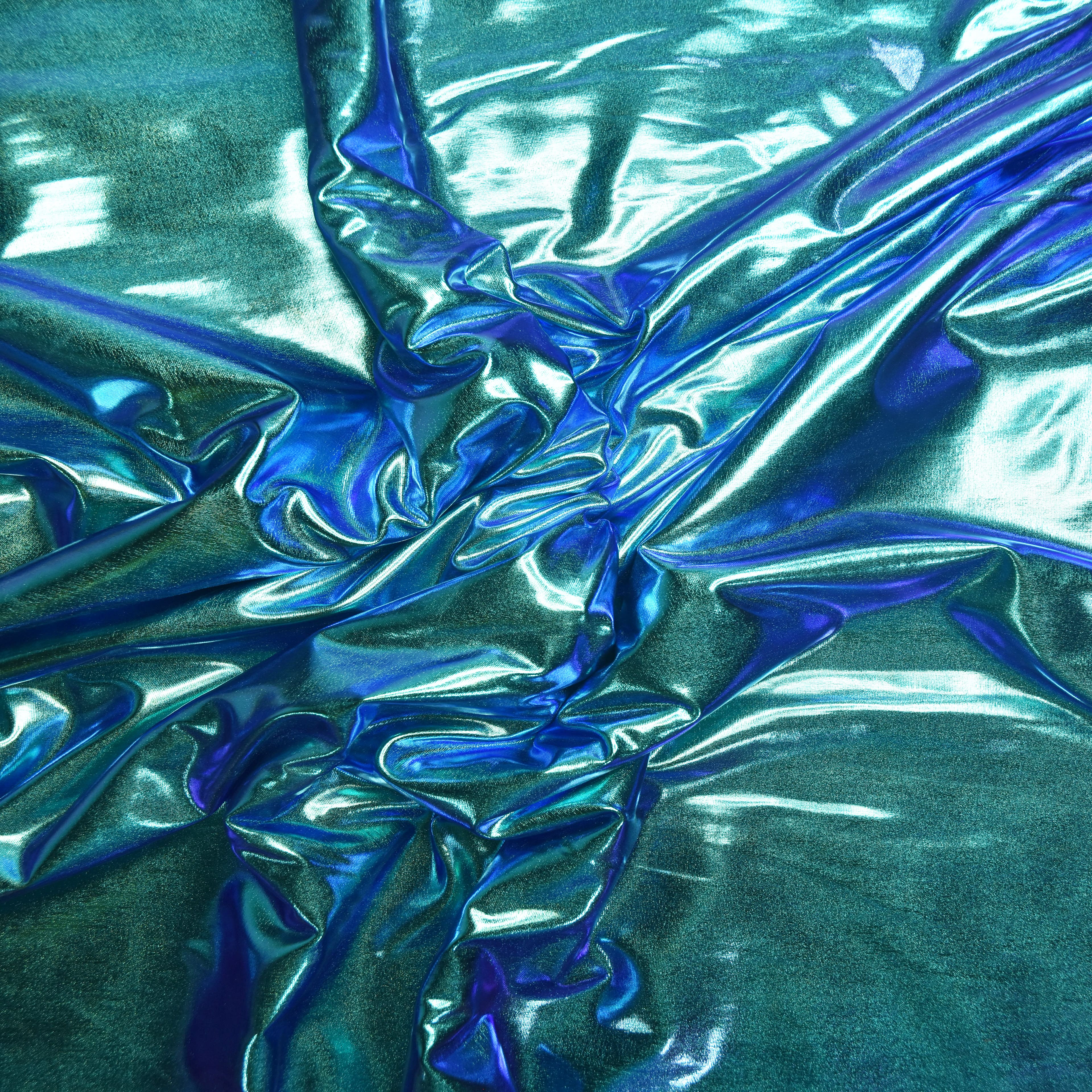 Feldman Green Chameleon Foiled Stretch Knit Fabric