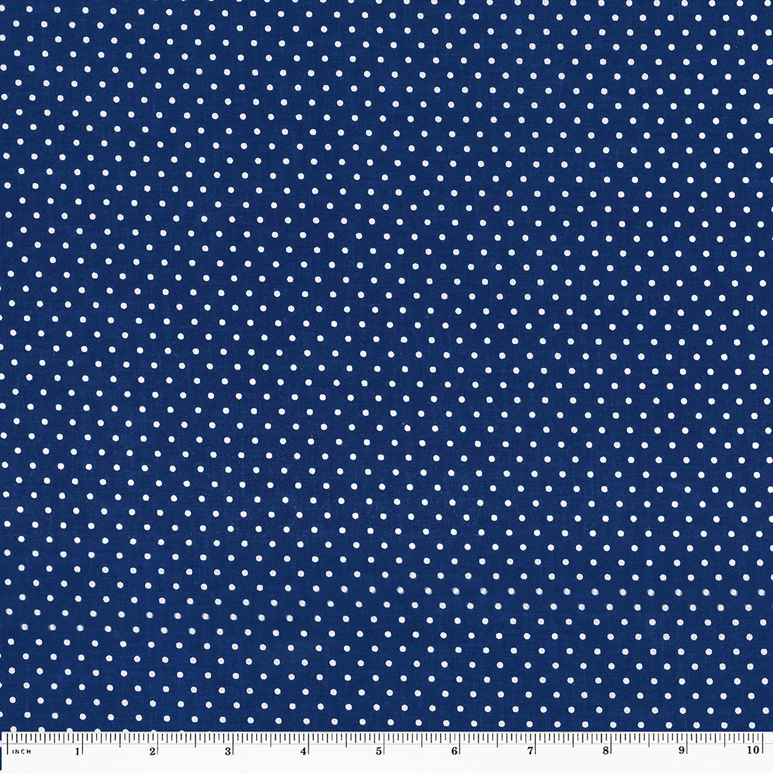 Fabric Traditions Navy Polka Dot Cotton Fabric - Image 4