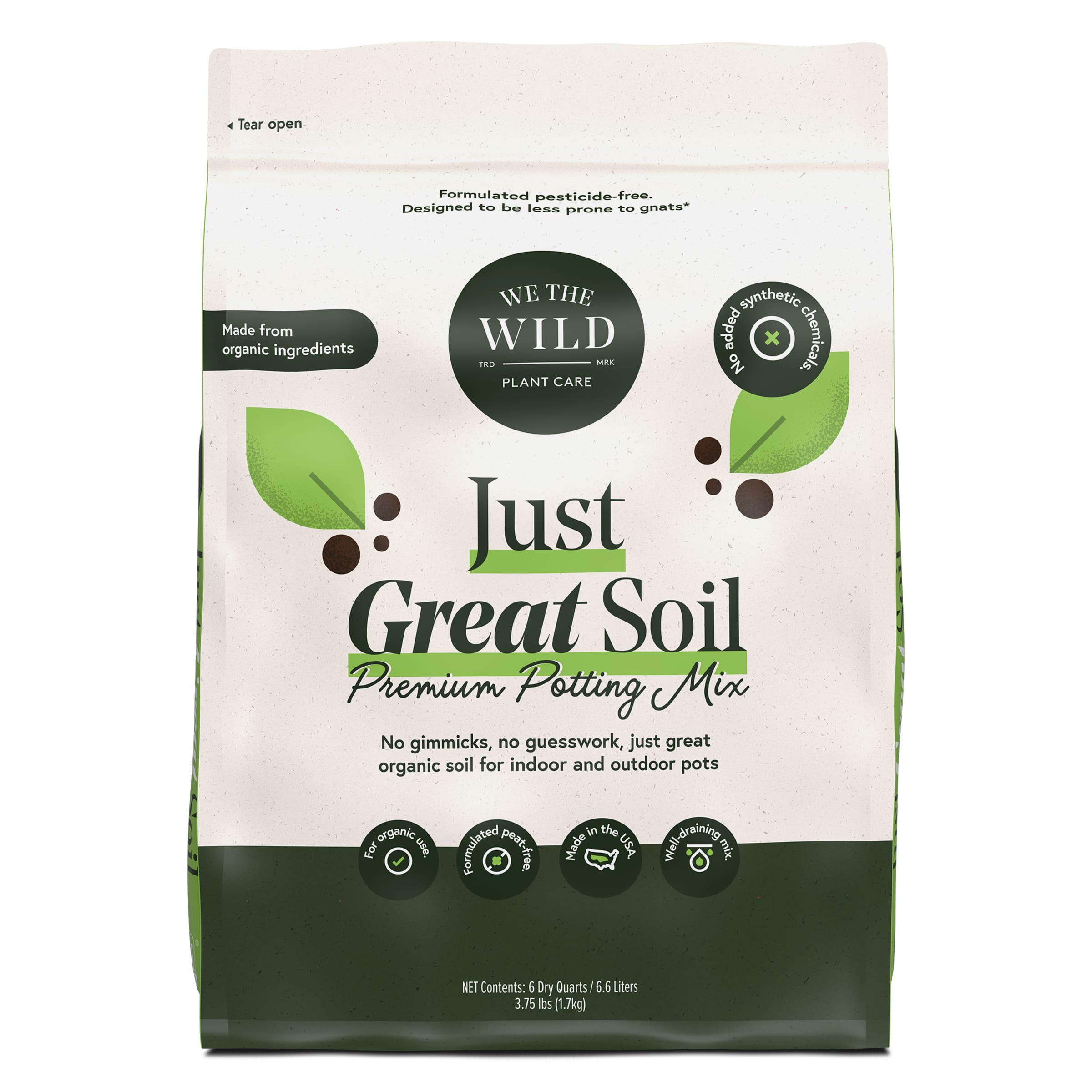 We The Wild™ 6qt. Just Great Soil Premium Organic Gnat-Resistant Potting Mix for Houseplants
