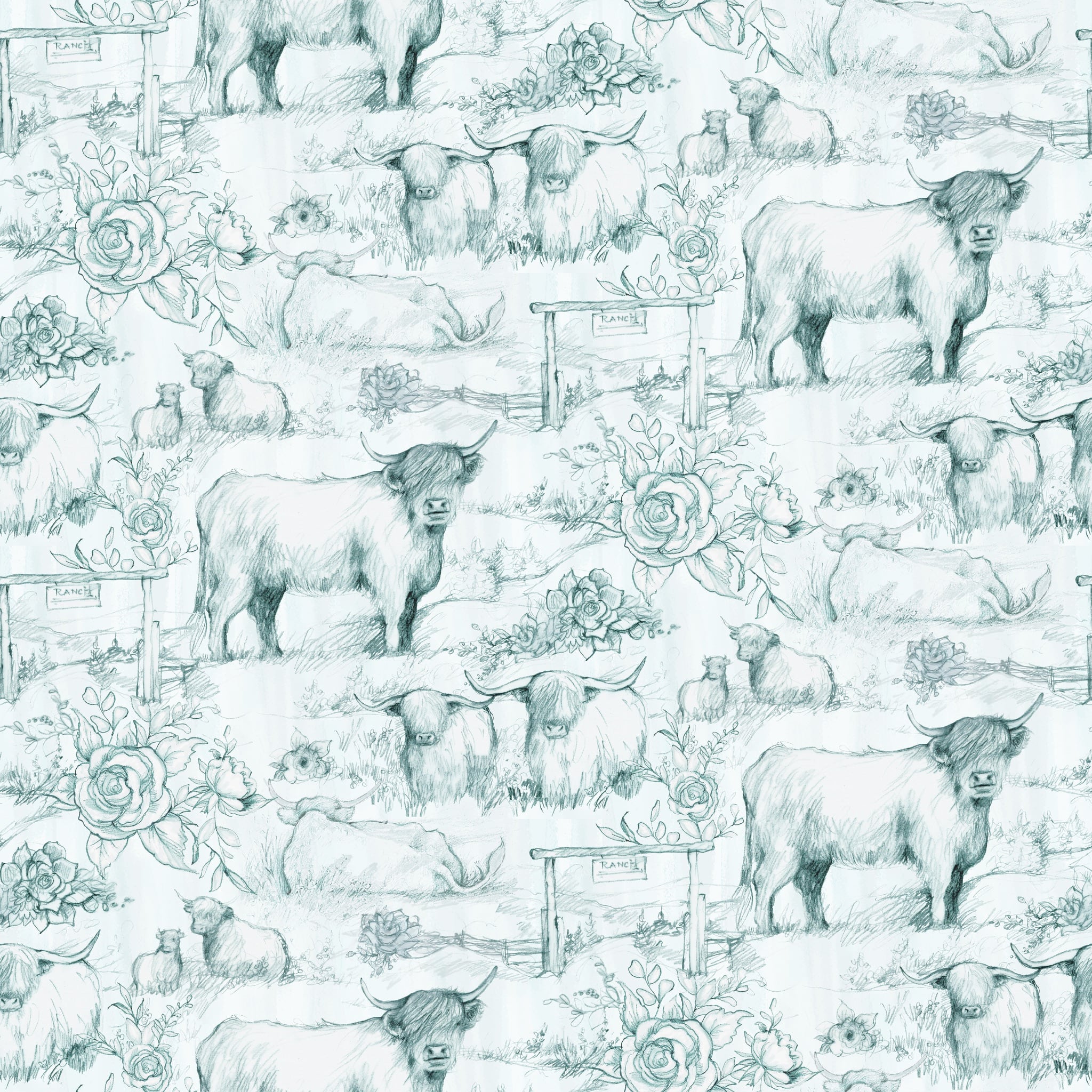 Susan Winget Highland Ranch Toile Cotton Fabric