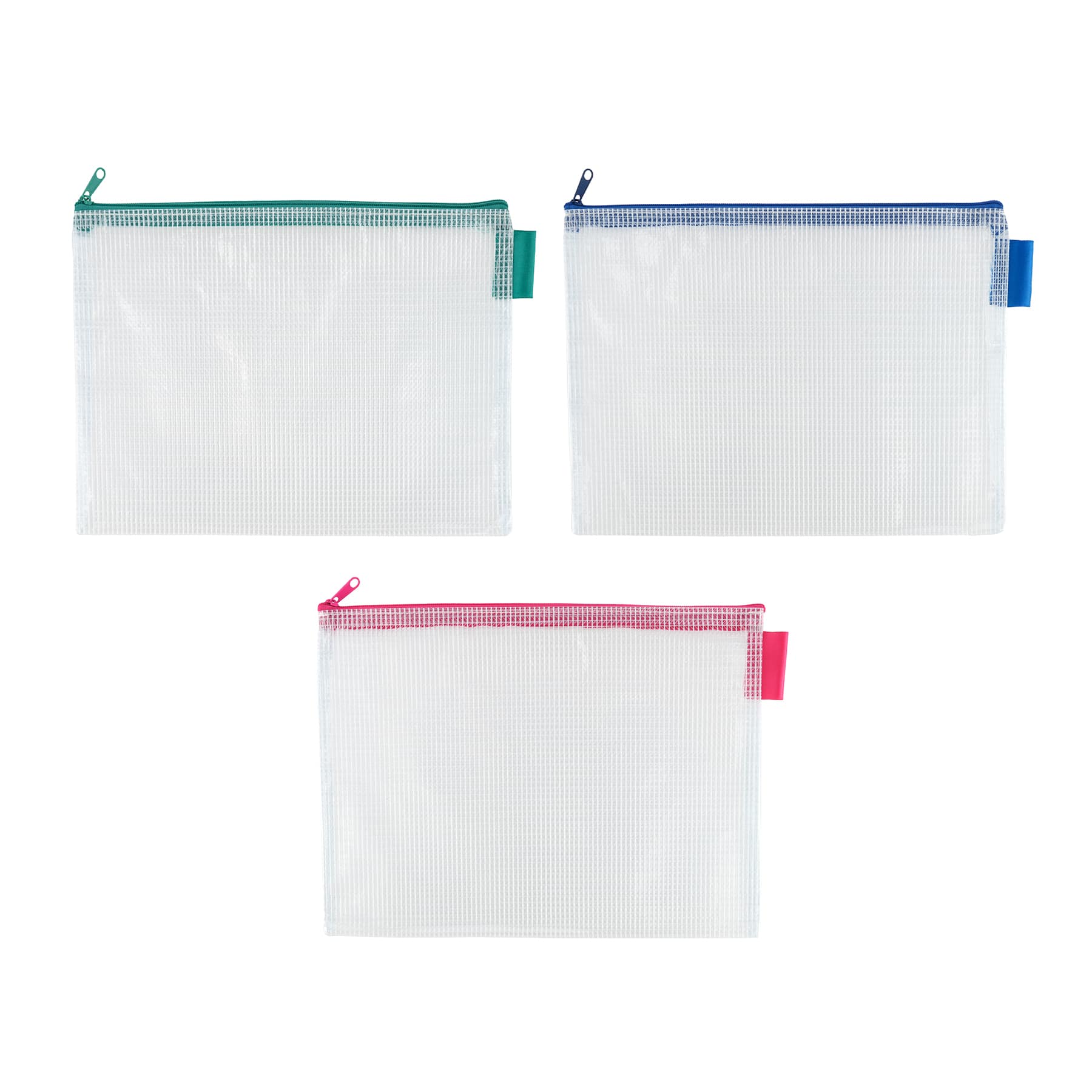 10" Mixed Mesh Accessory Zipper Pouches by Simply Tidy®, 3ct.