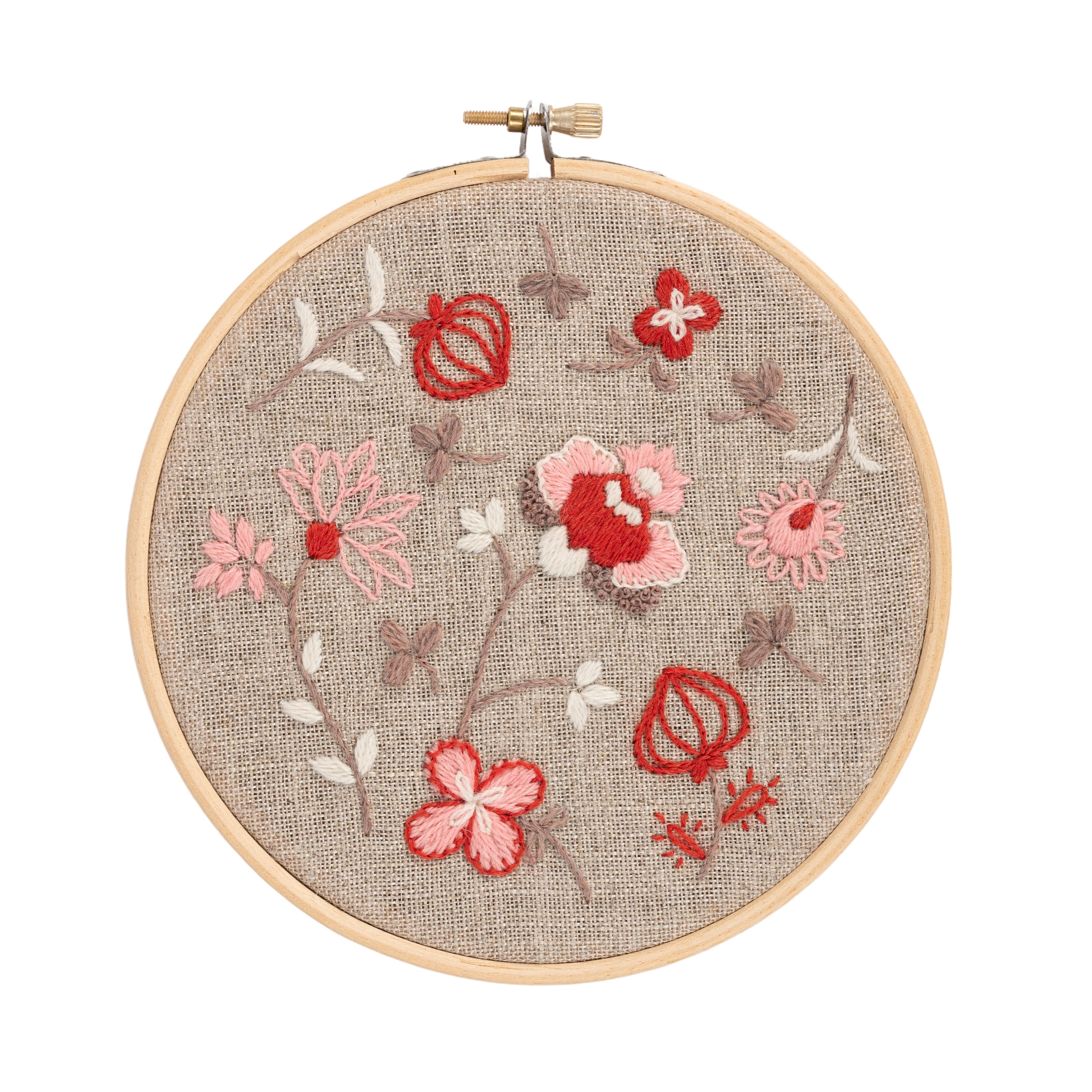 DMC® Indiennes Flowers Designer Collection Intermediate Embroidery Kit with Hoop