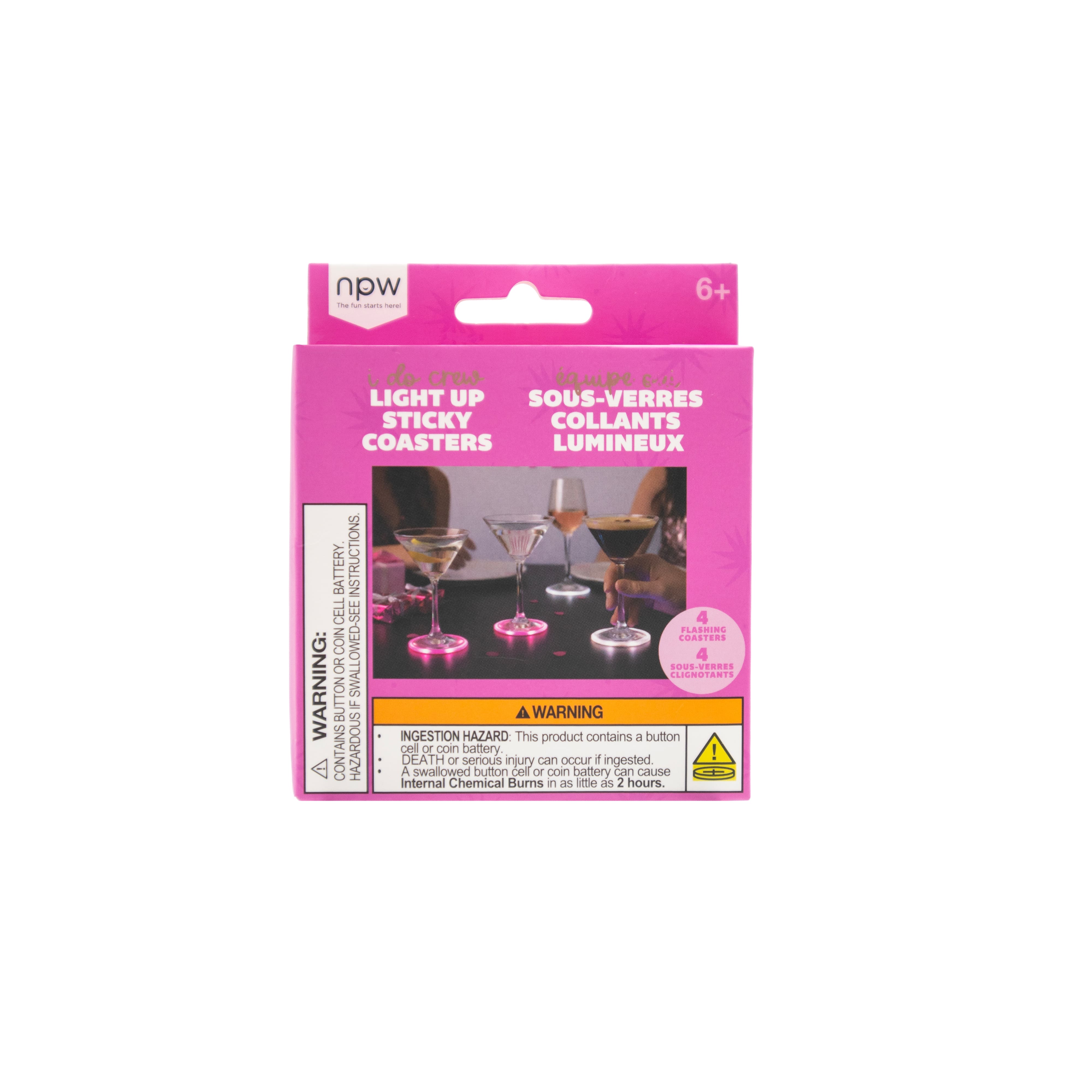 Flashing Sticky Coasters, 4ct.