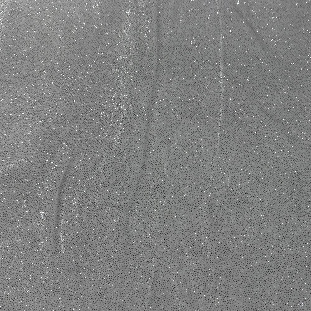Feldman White Sparkle Stretch Velvet Fabric