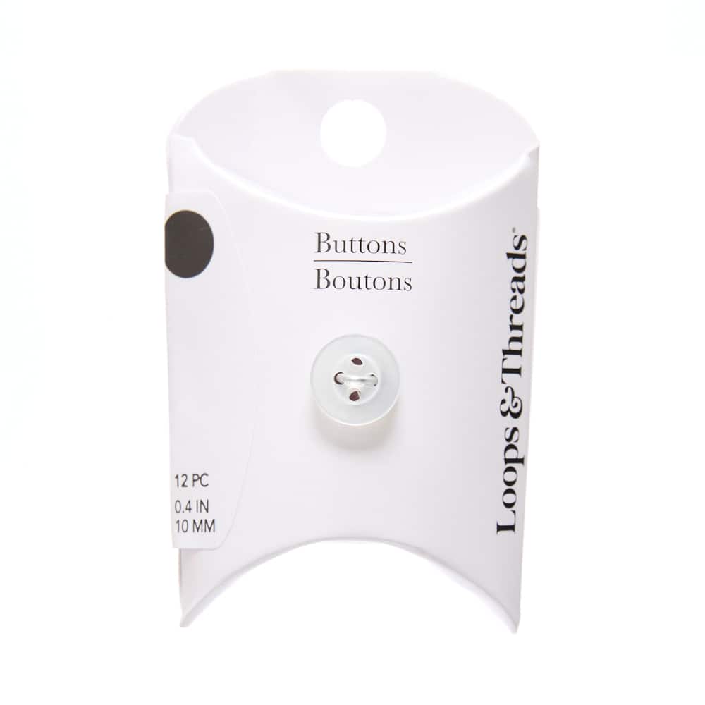 10mm White Round Shirt Buttons, 12ct. by Loops & Threads®