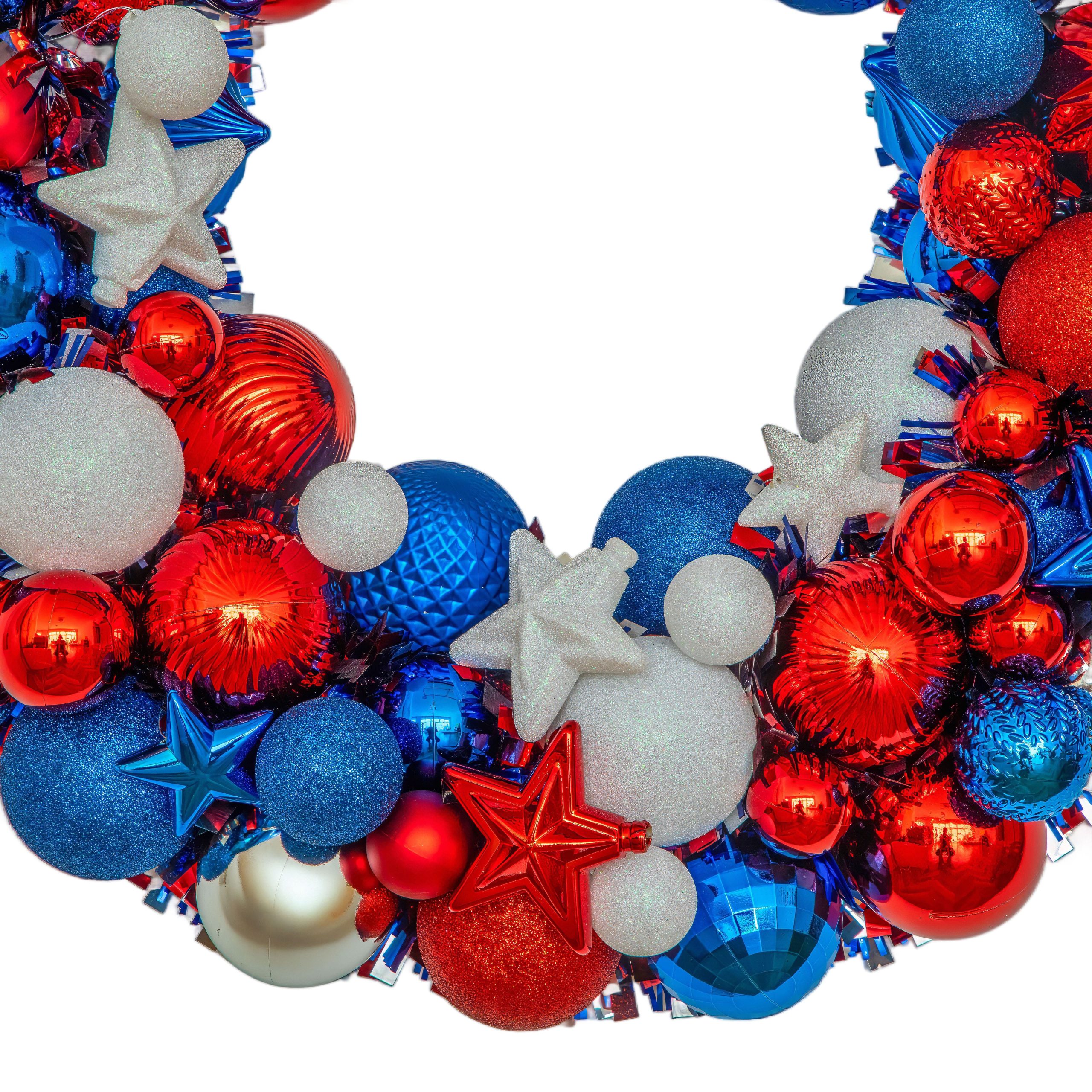19" Red, White & Blue Shatterproof Ornament Wreath by Celebrate It™ - Image 2