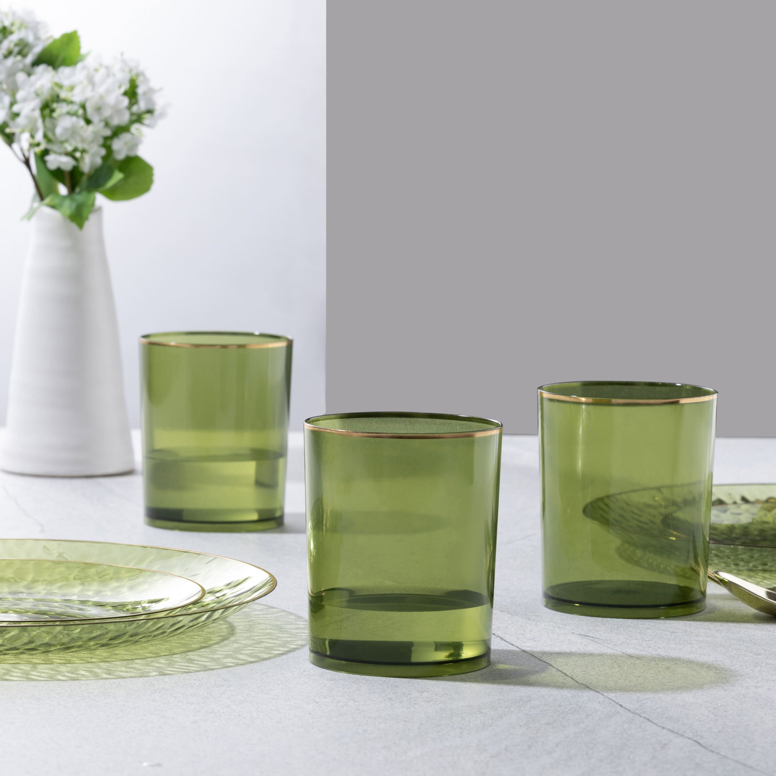 12 oz. Green Plastic Cocktail Glasses, 4ct. by Celebrate It™ - Image 3