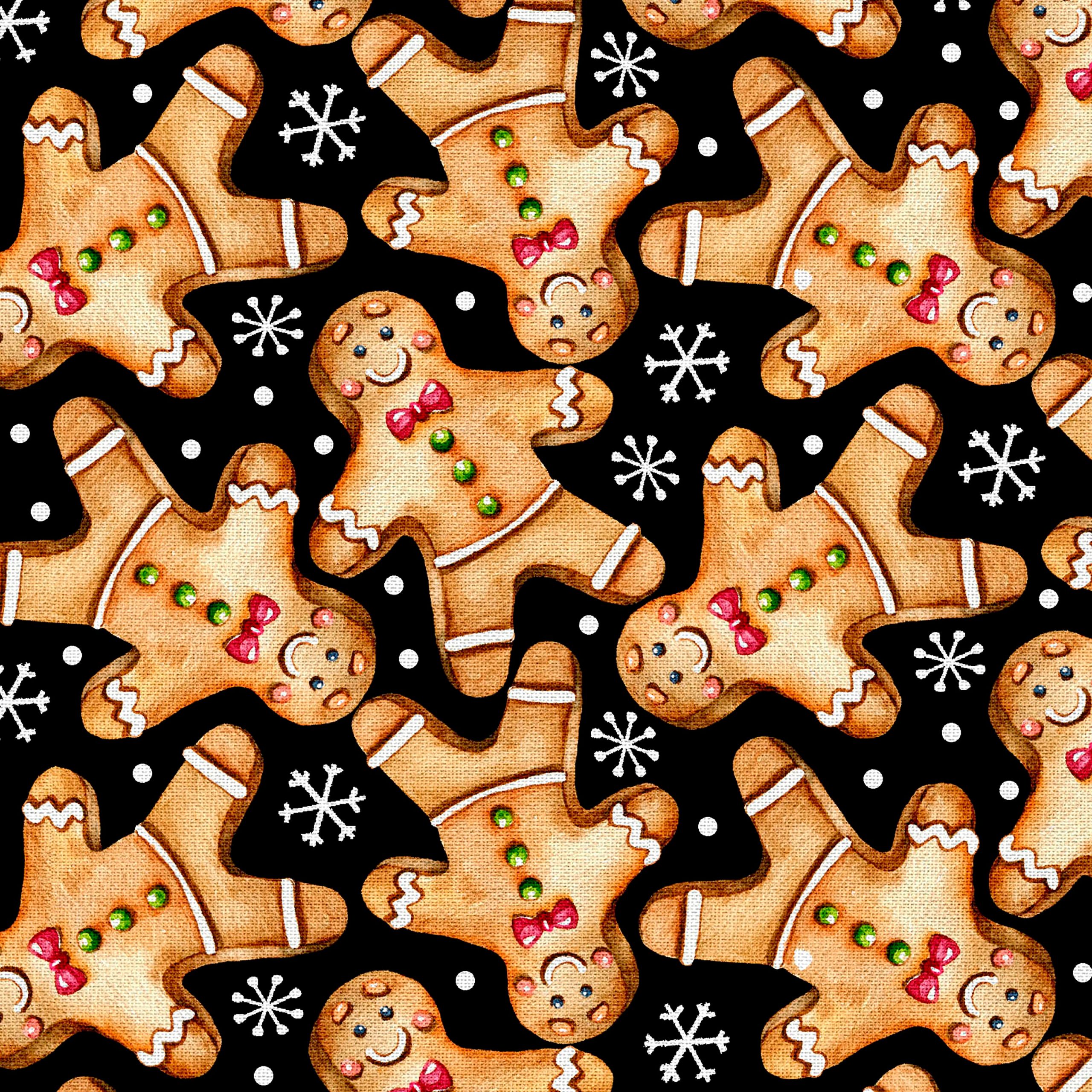 Fabric Editions Gingerbread Cookies Cotton Fabric - Image 3