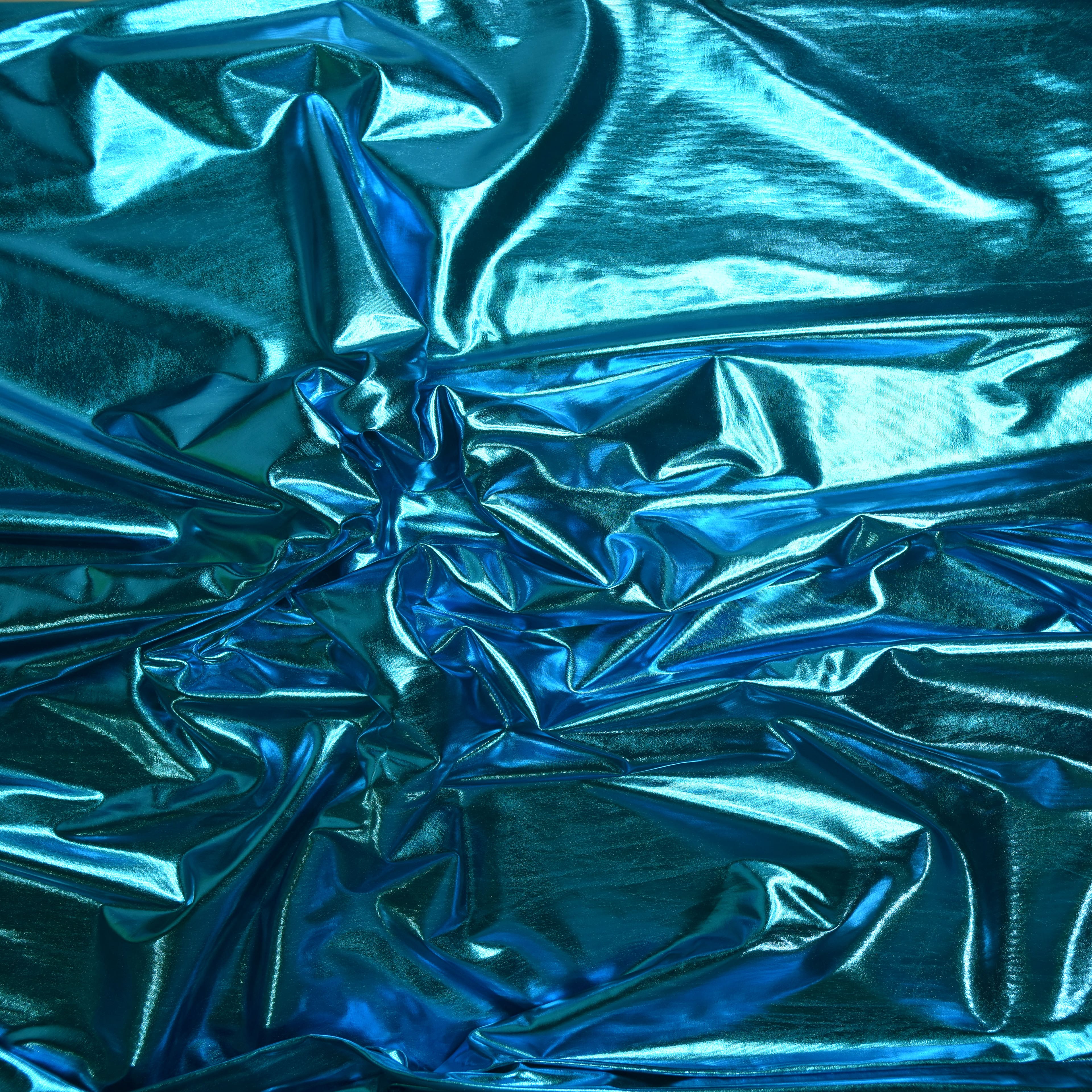 Feldman Turquoise Foiled Stretch Knit Fabric