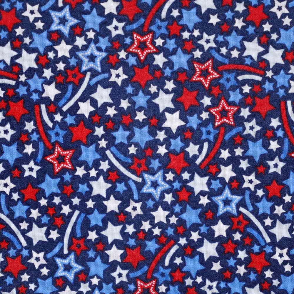 Packed Stars on Blue Cotton Fabric