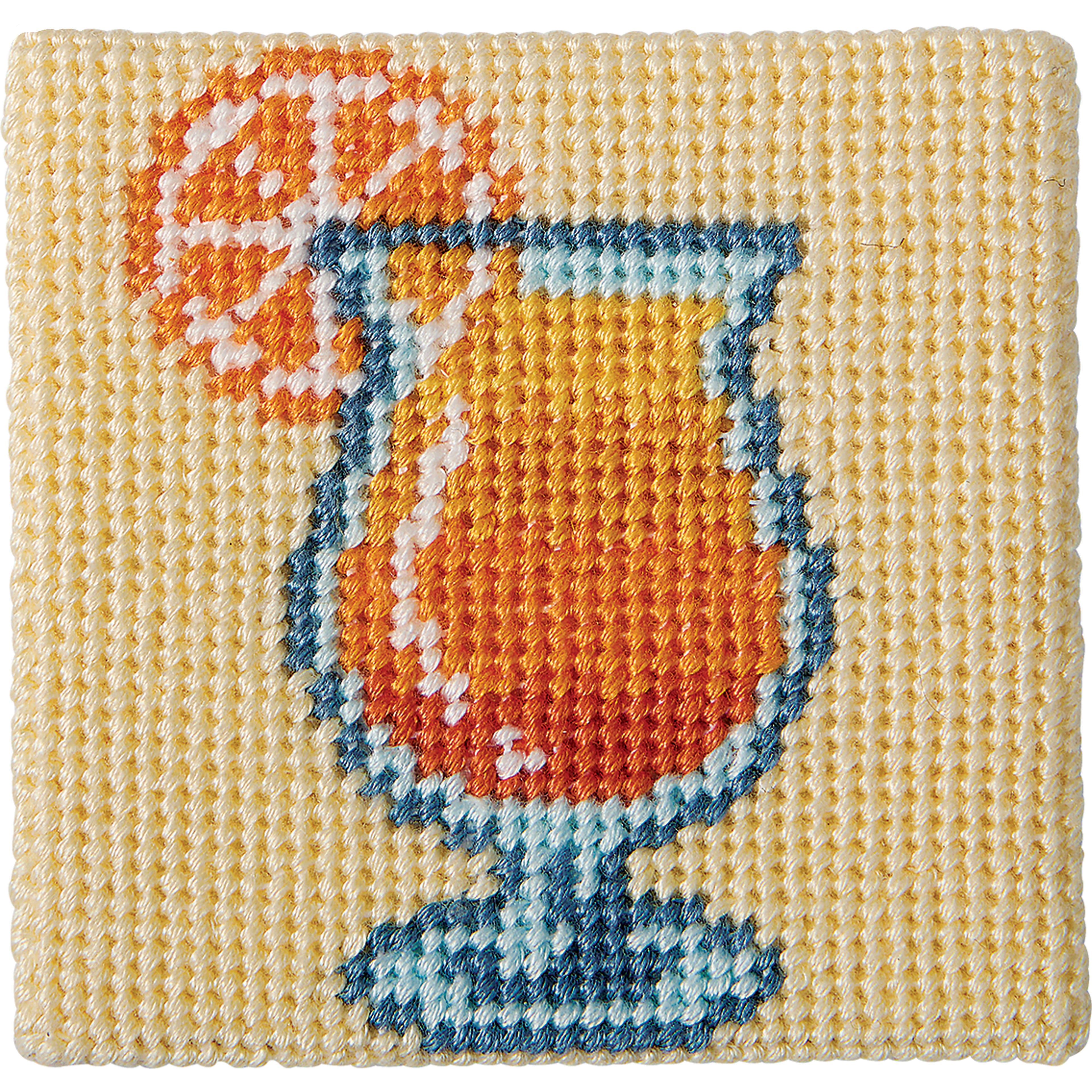 3" x 3" Fruity Drink Needlepoint Kit by Loops & Threads®
