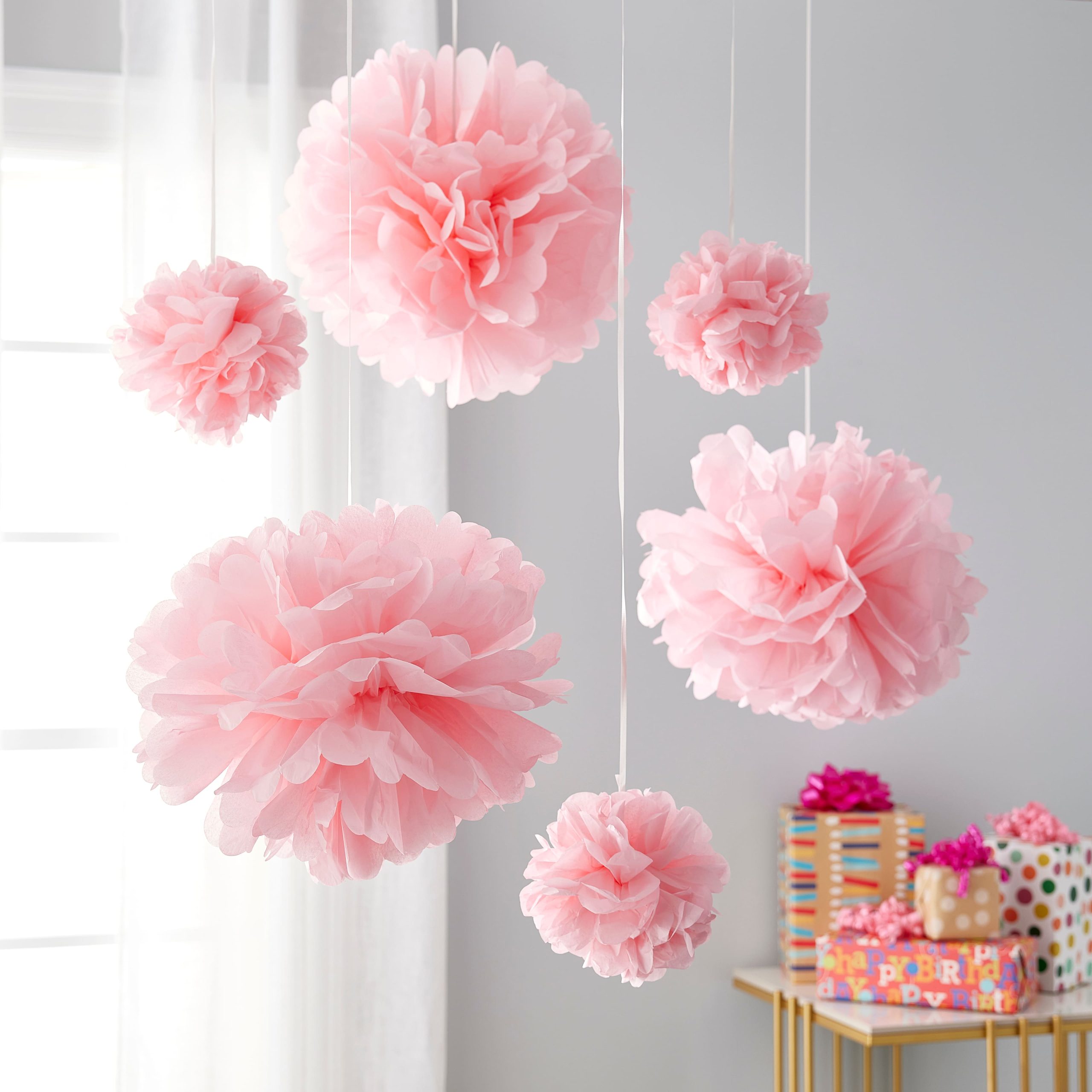 Light Pink Paper Pom Poms By Celebrate It™ - Image 2