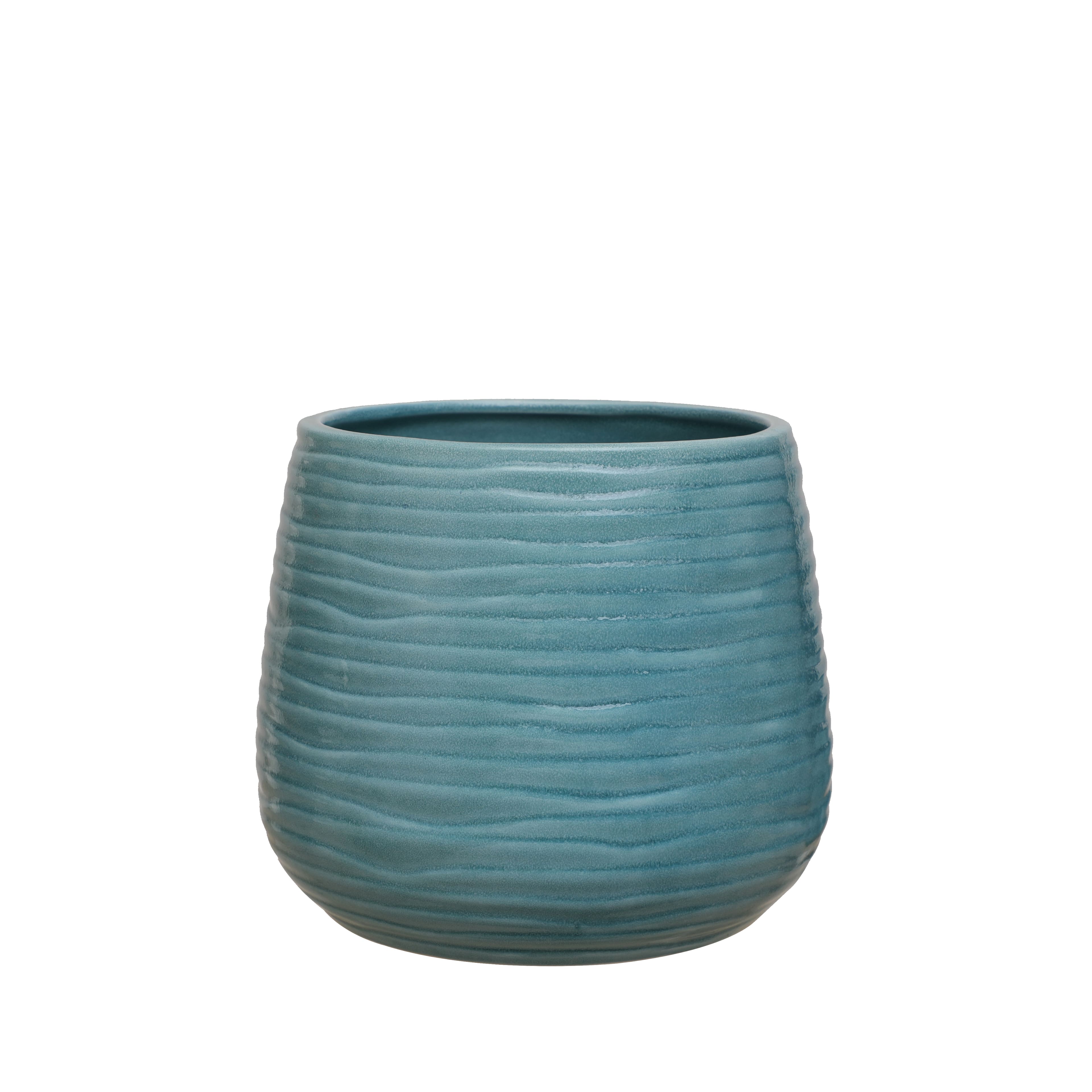 9" Turquoise Ceramic Pot by Ashland®
