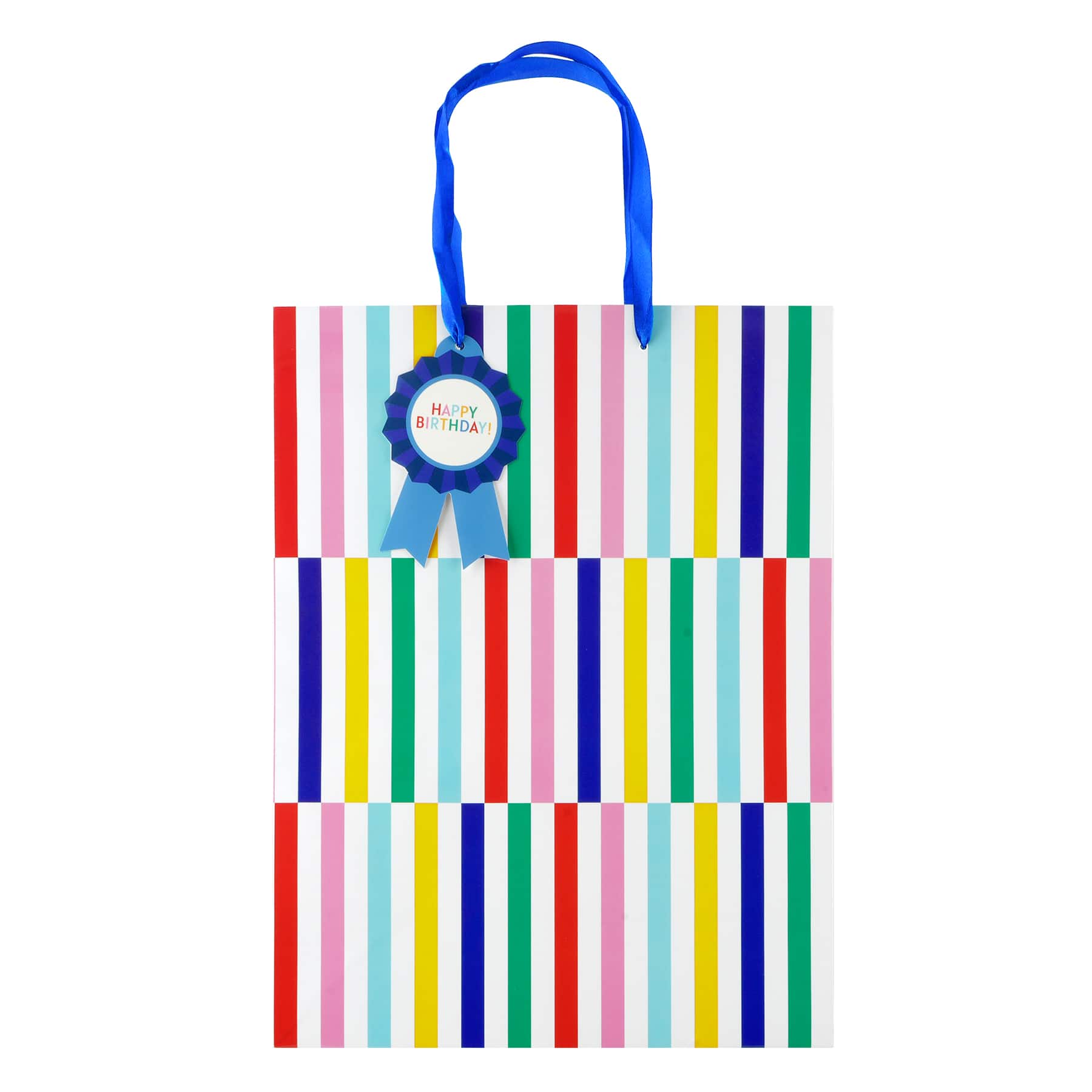 Large Rainbow Stripes Birthday Gift Bag by Celebrate It™