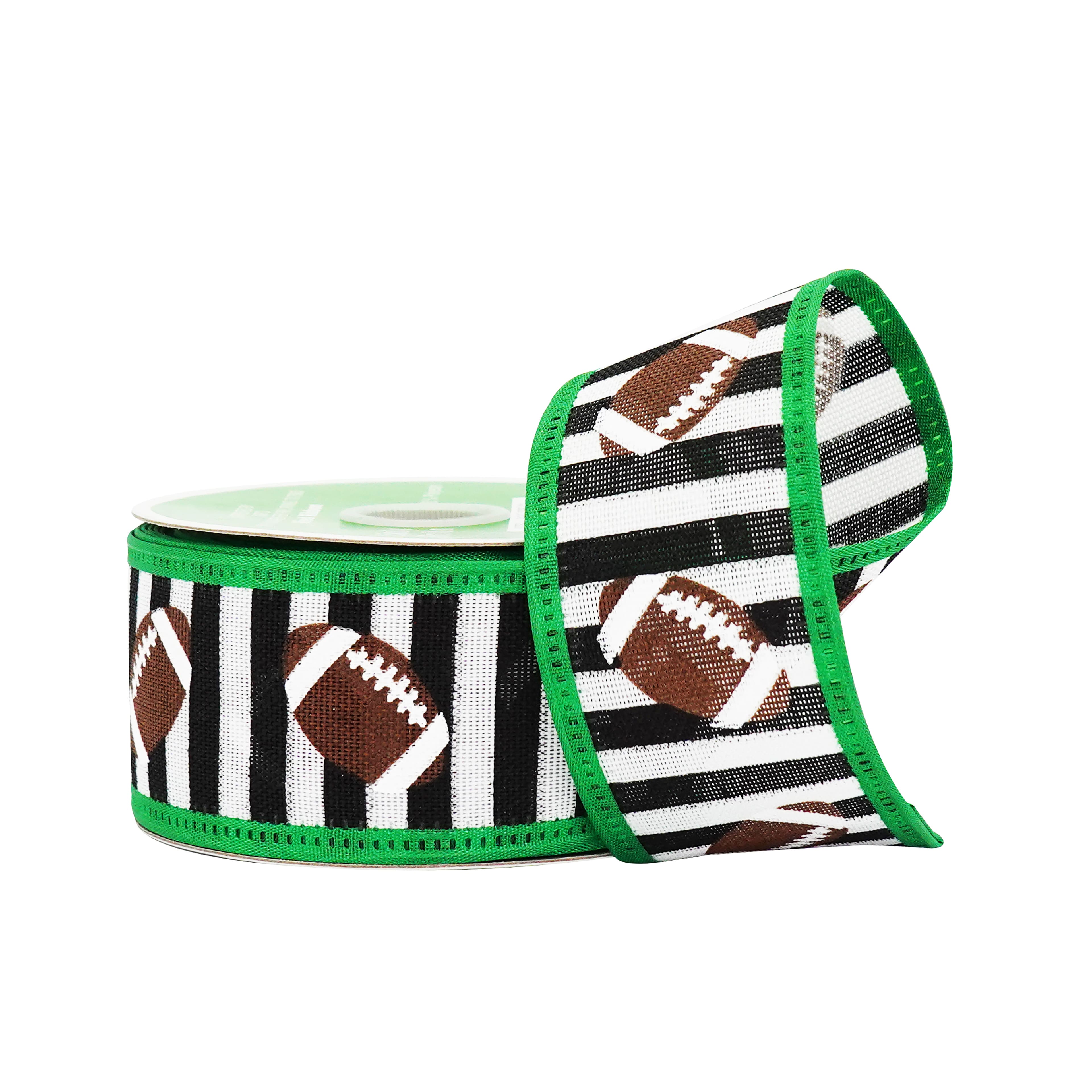 1.5" x 8.3yd. Referee Stripes Wired Bengaline Ribbon by Celebrate It®