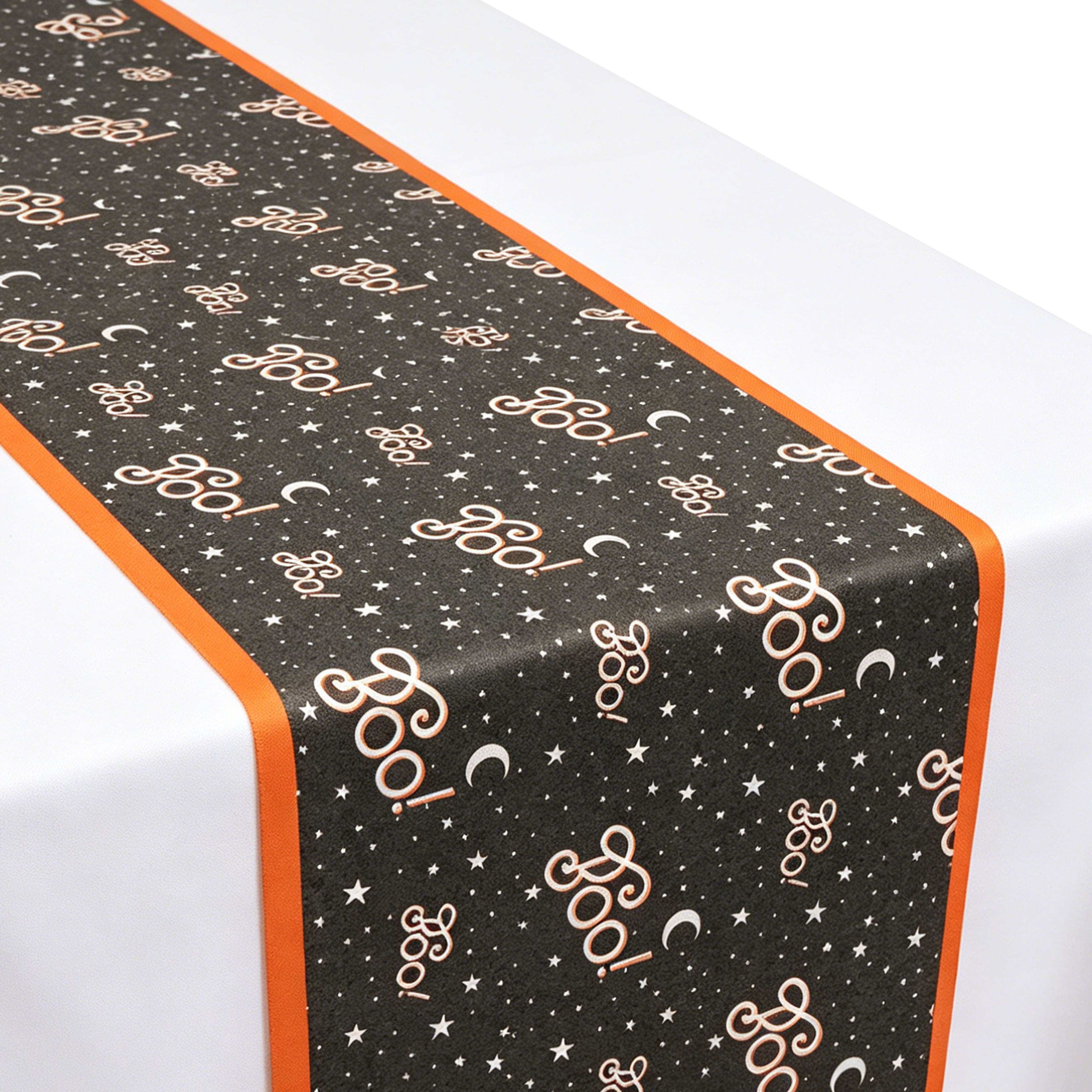 20ft. Halloween Boo with Moons and Stars Table Runner by Celebrate It™