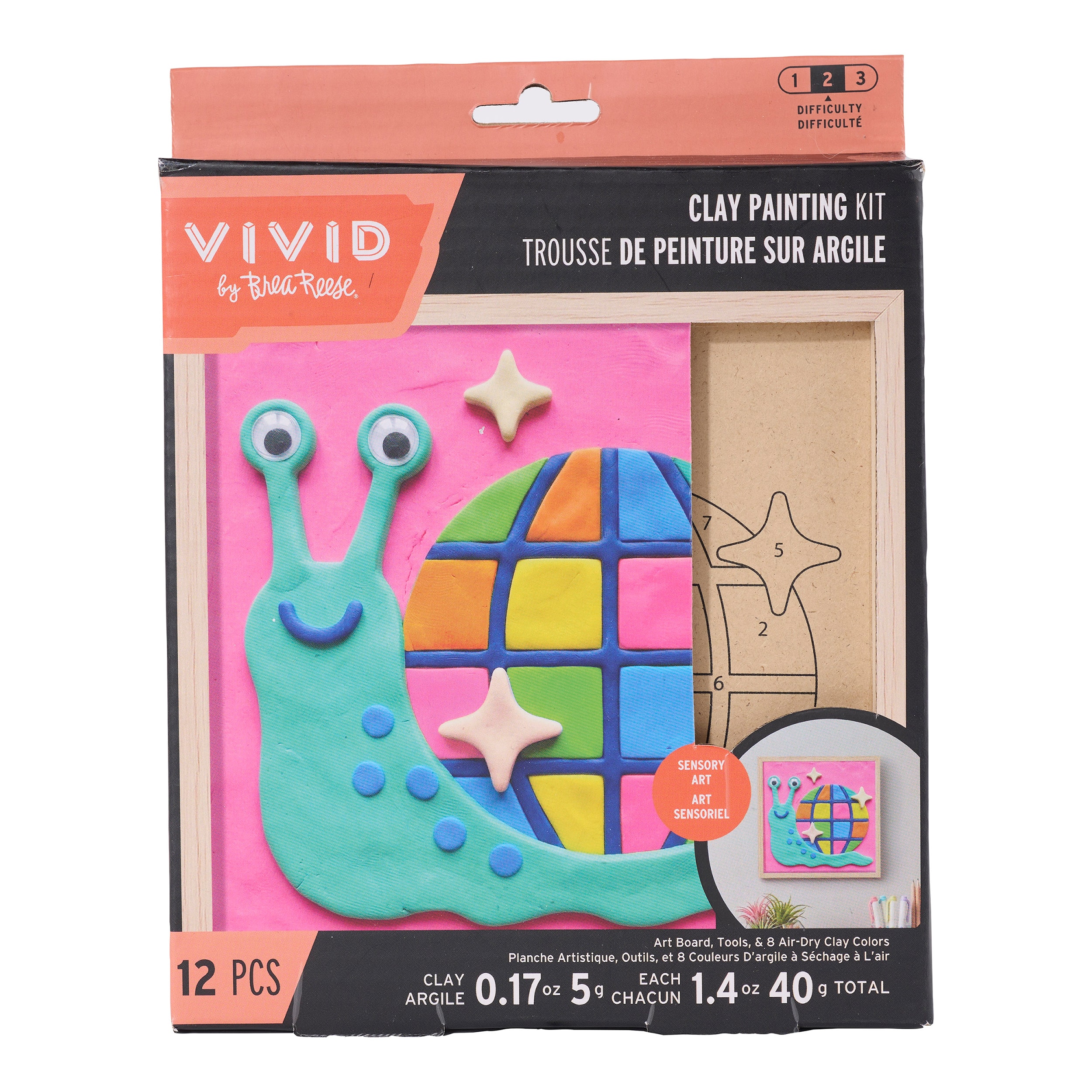 Vivid by Brea Reese® 6" x 6" Snail Clay Painting Kit