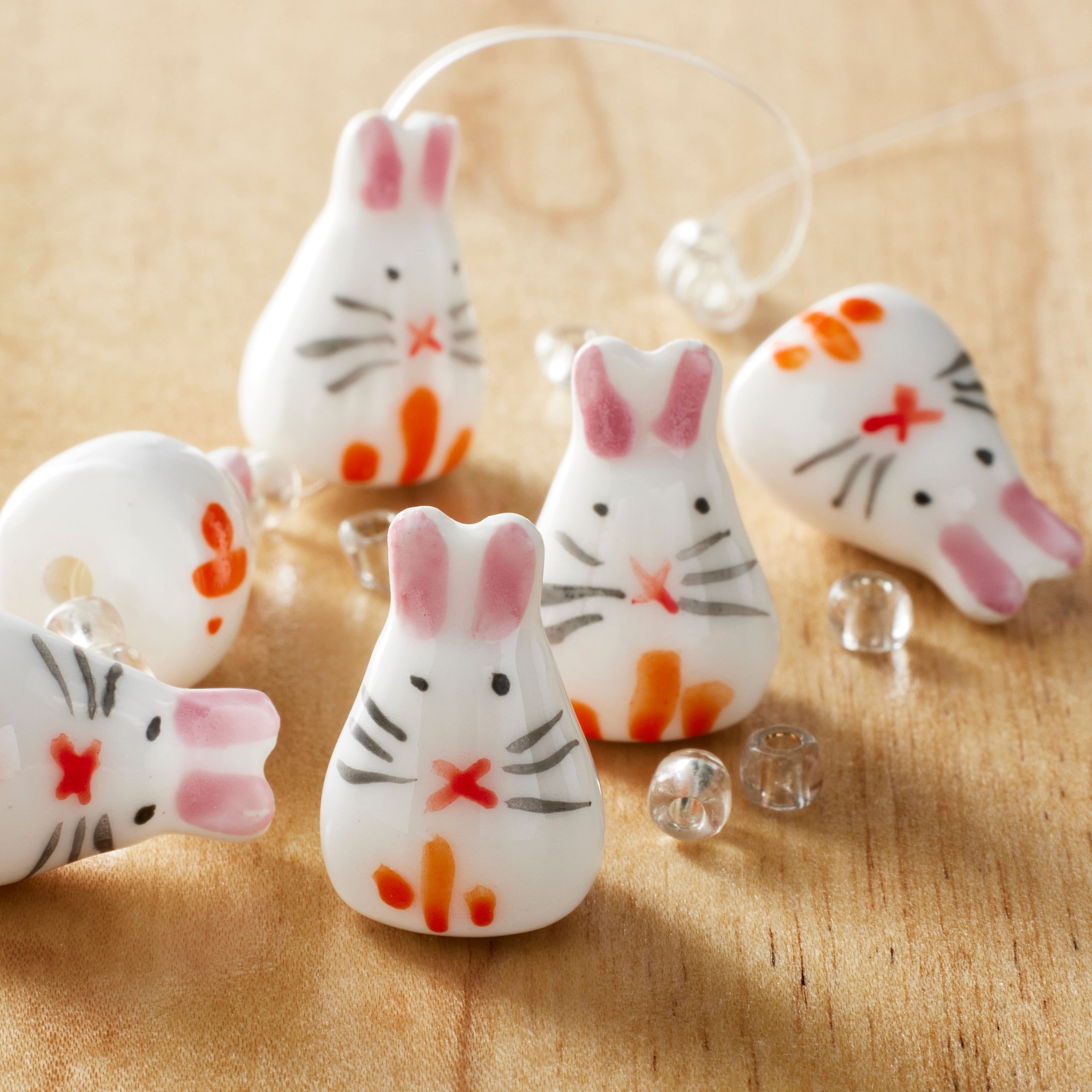 White Rabbit Ceramic Beads, 18mm by Bead Landing™ - Image 2