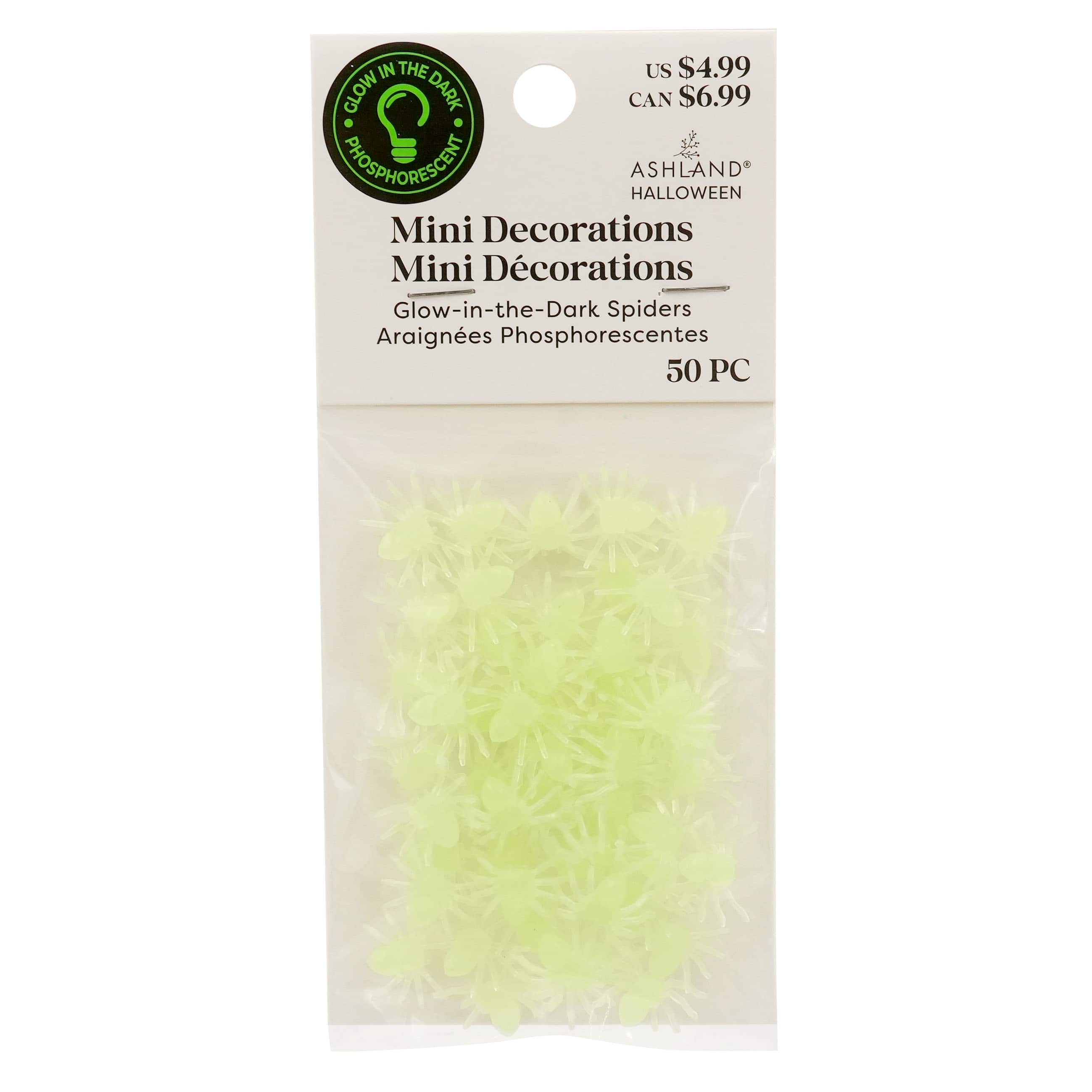 Mini Glow-in-the-Dark Spiders, 50ct. by Ashland®