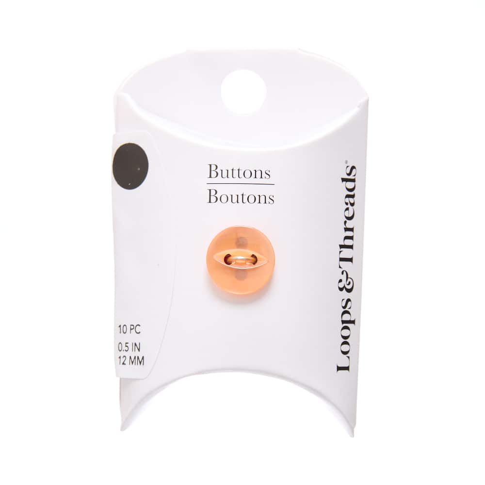 12mm Orange Fish Eye Round Buttons by Loops & Threads®