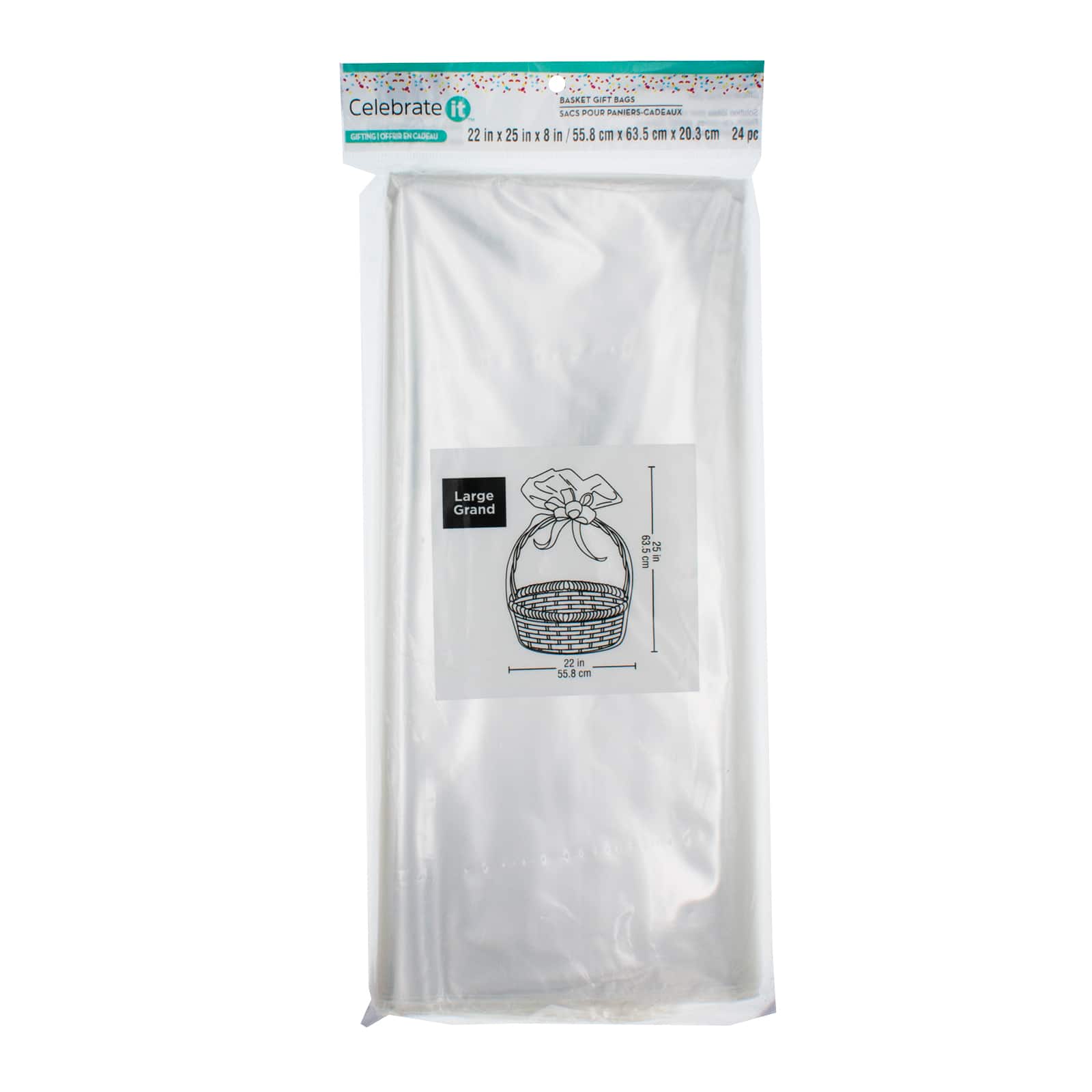 Large Clear Basket Gift Bags by Celebrate It™, 24ct.