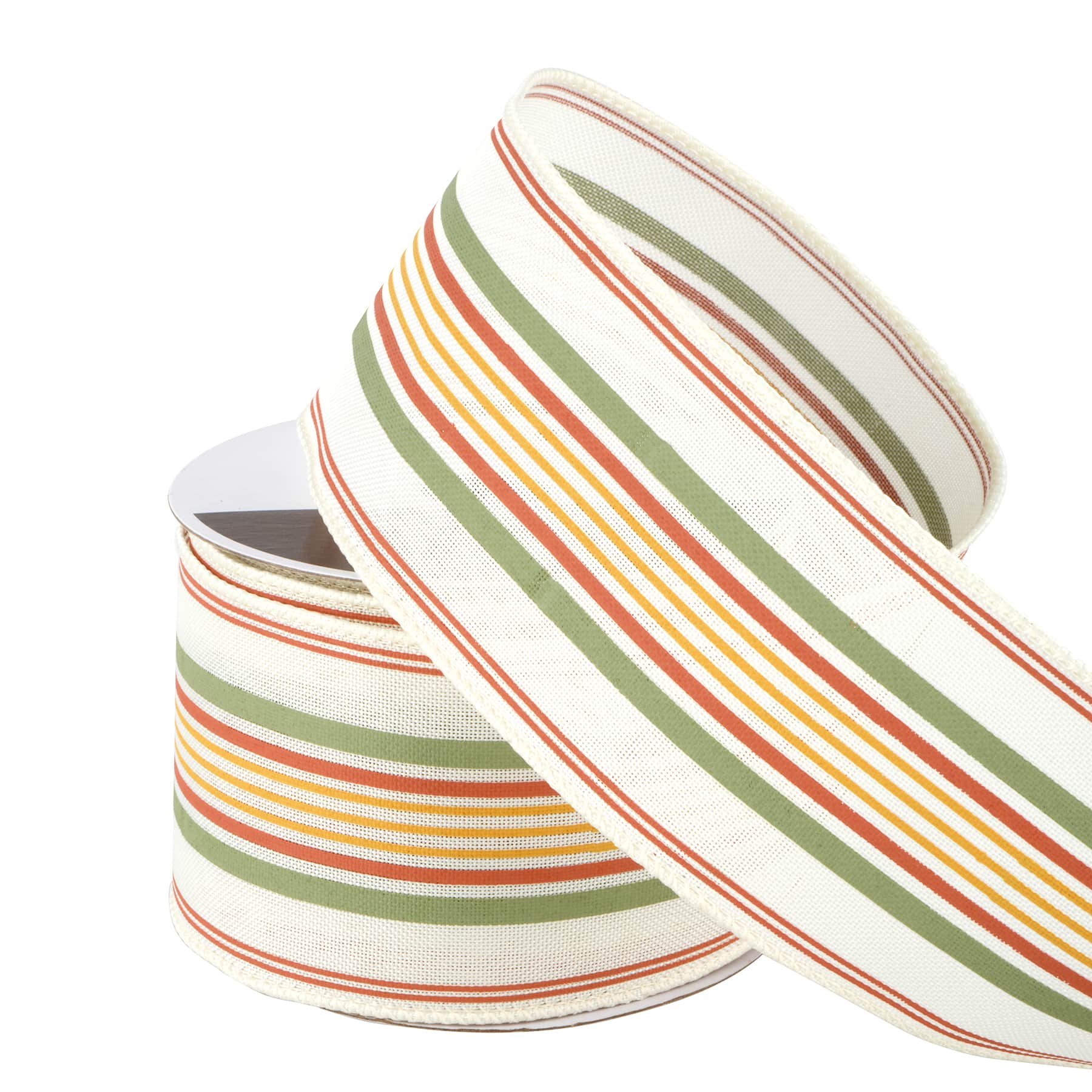 2.5" x 6.6yd. Fall Stripes Wired Ribbon by Celebrate It®