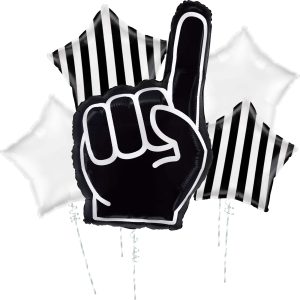 Black & White Sports 5-Piece Foil Balloon Bouquet