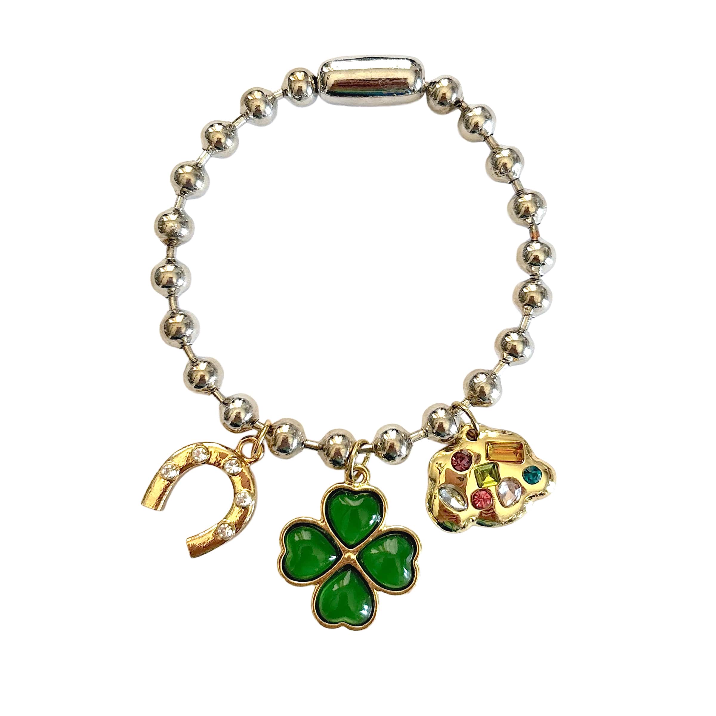 Charmed Bar Green & Gold Four-Leaf Clover Charm by Bead Landing™ - Image 3