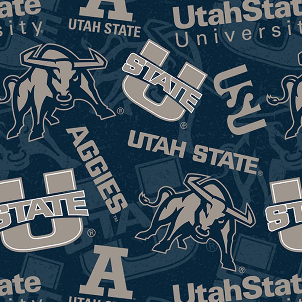 NCAA Utah State University Tone-on-Tone Cotton Fabric