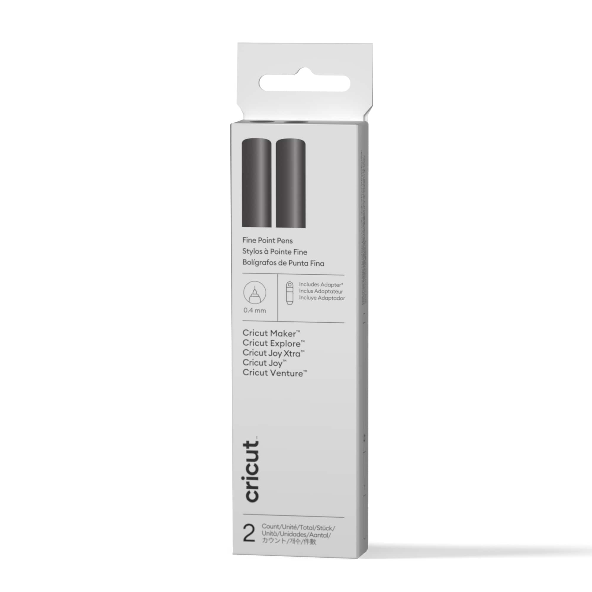 Cricut® 0.4mm Black Fine Point Pens, 2ct. + Adapter
