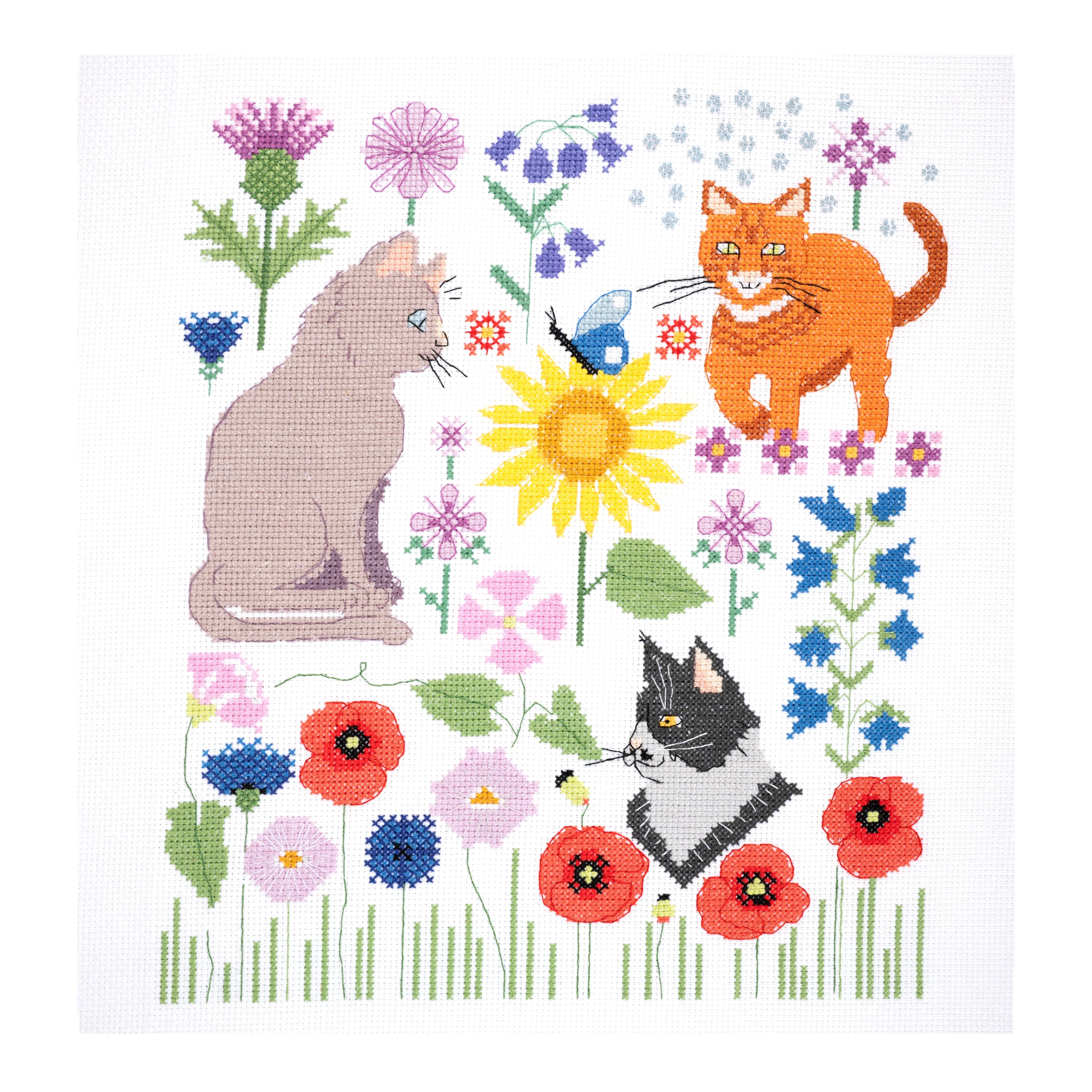 DMC® Cats in the Fields Designer Collection Intermediate Cross Stitch Kit
