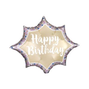 35" Satin Gold Burst Birthday Balloon