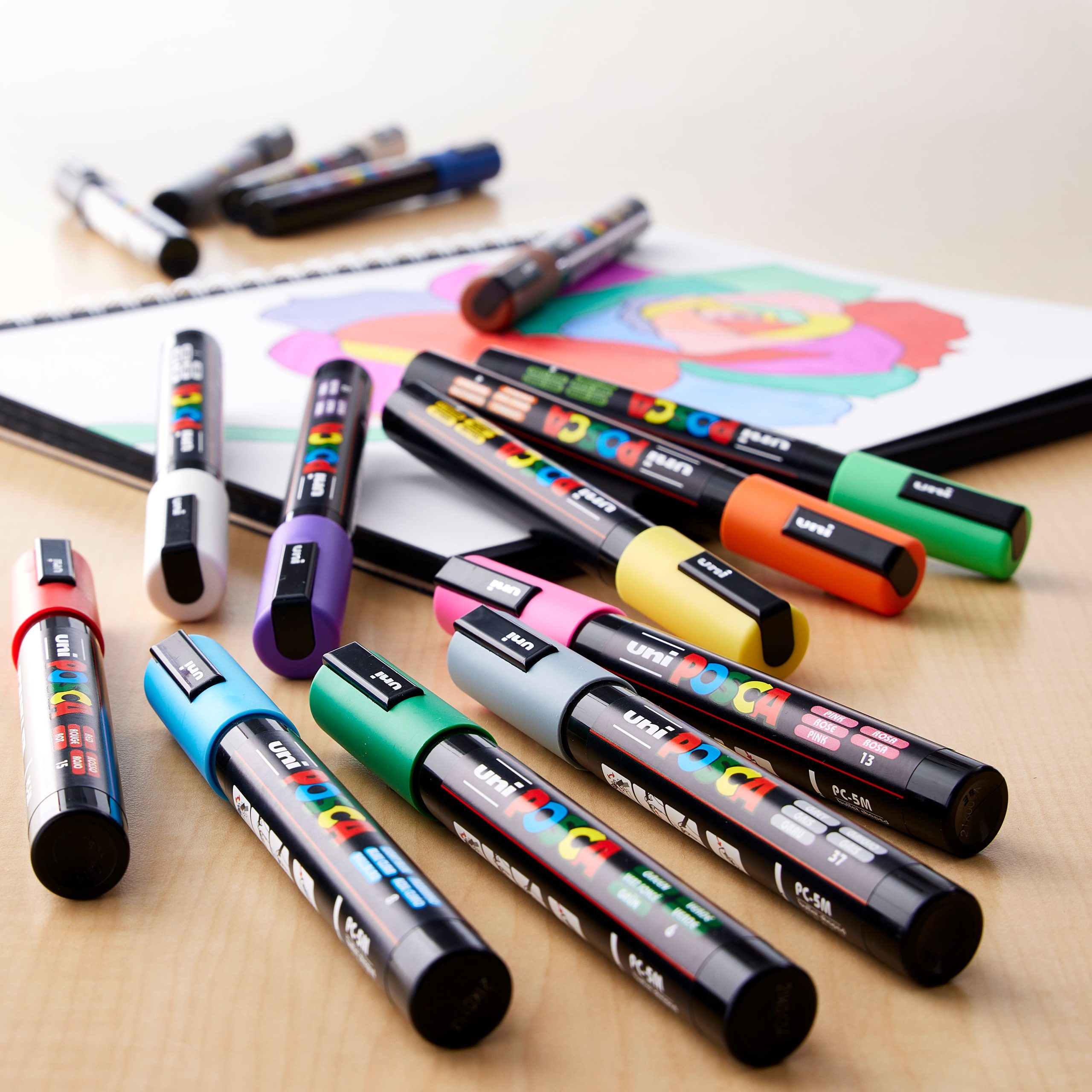 Uni Posca PC-5M 16 Color Medium Tip Paint Marker Set - Image 2
