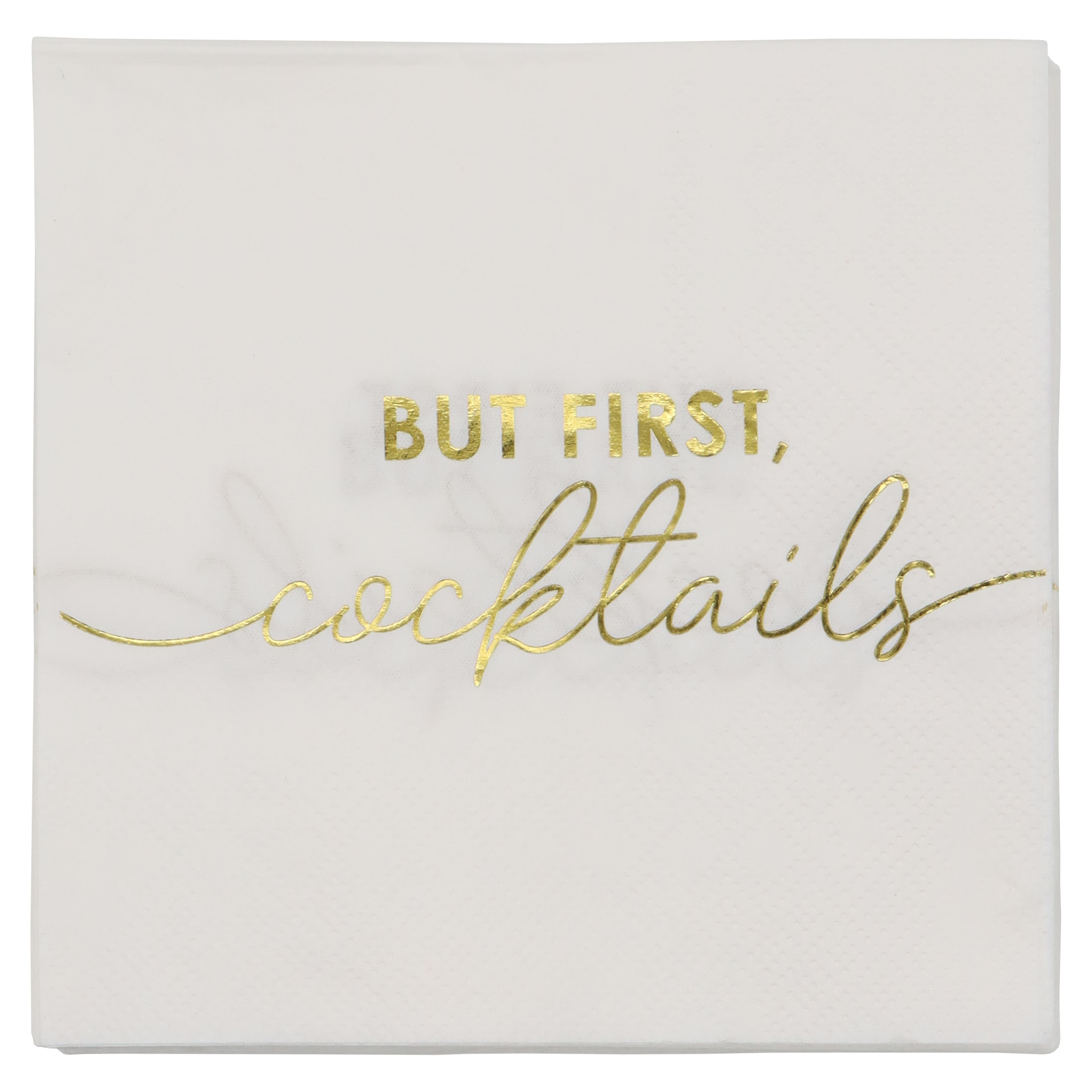 Gold & White But First Cocktails Beverage Napkins, 20ct. by Celebrate It™