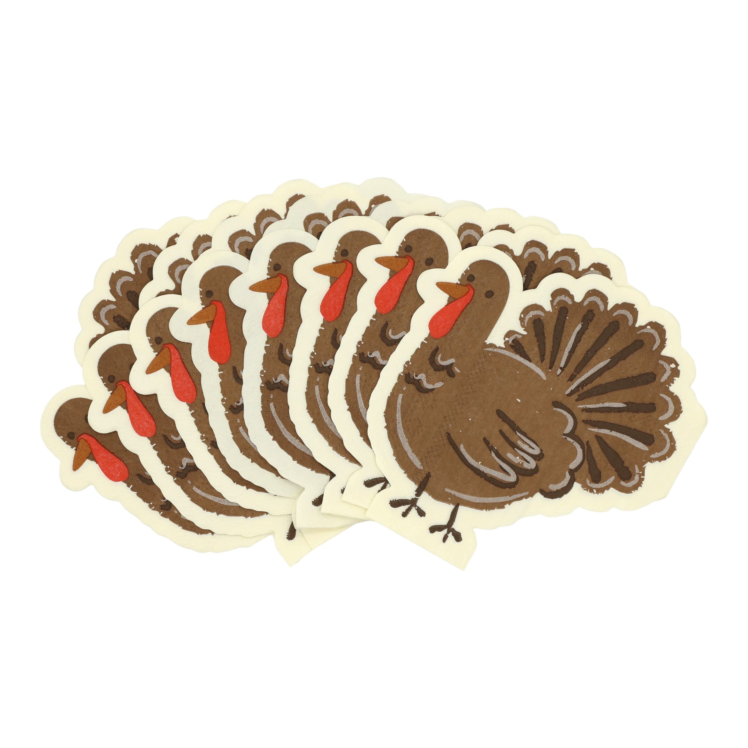 Turkey Shape Beverage Napkins, 20ct. by Celebrate It™ - Image 2