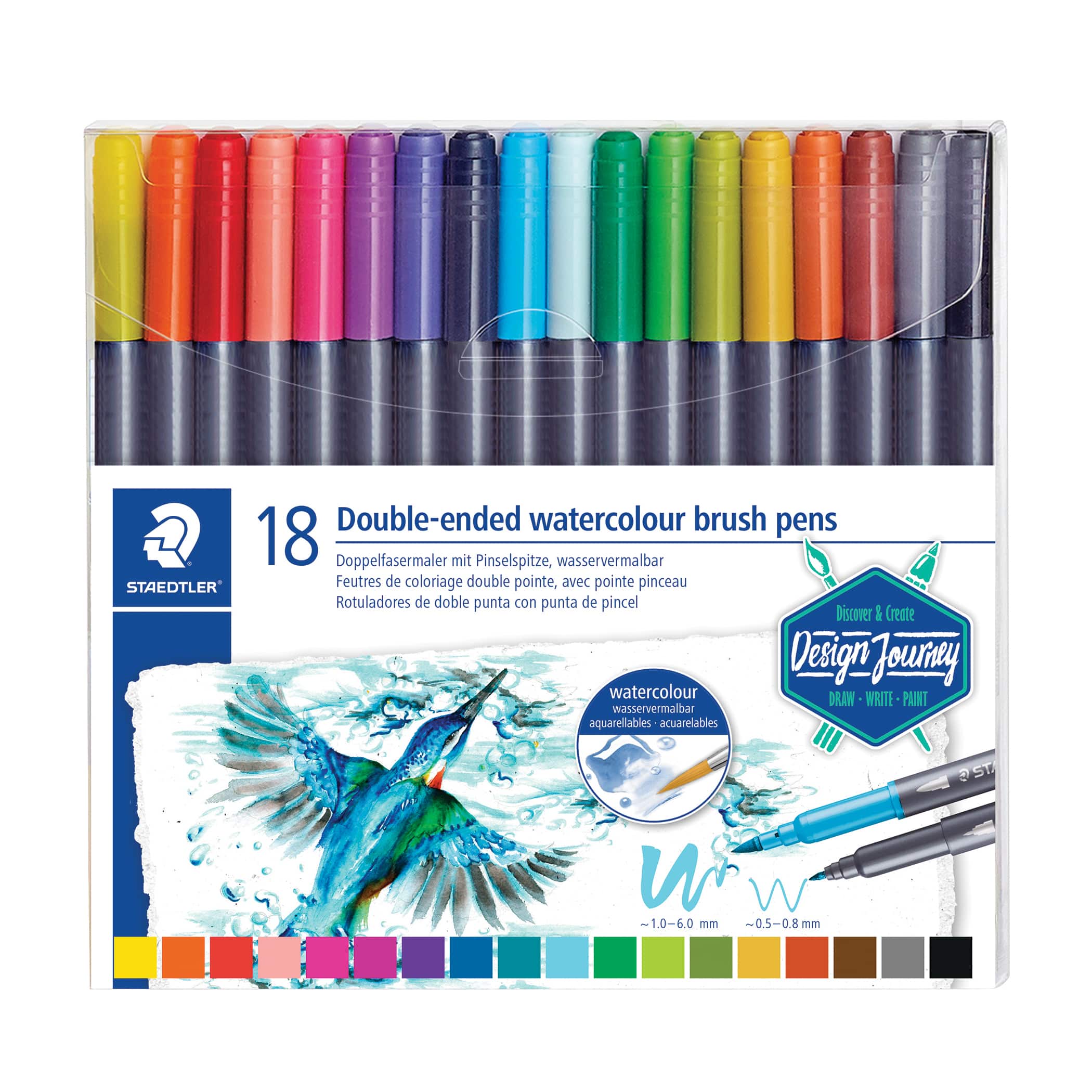 Staedtler® Double-Ended Watercolor Brush Pen Set