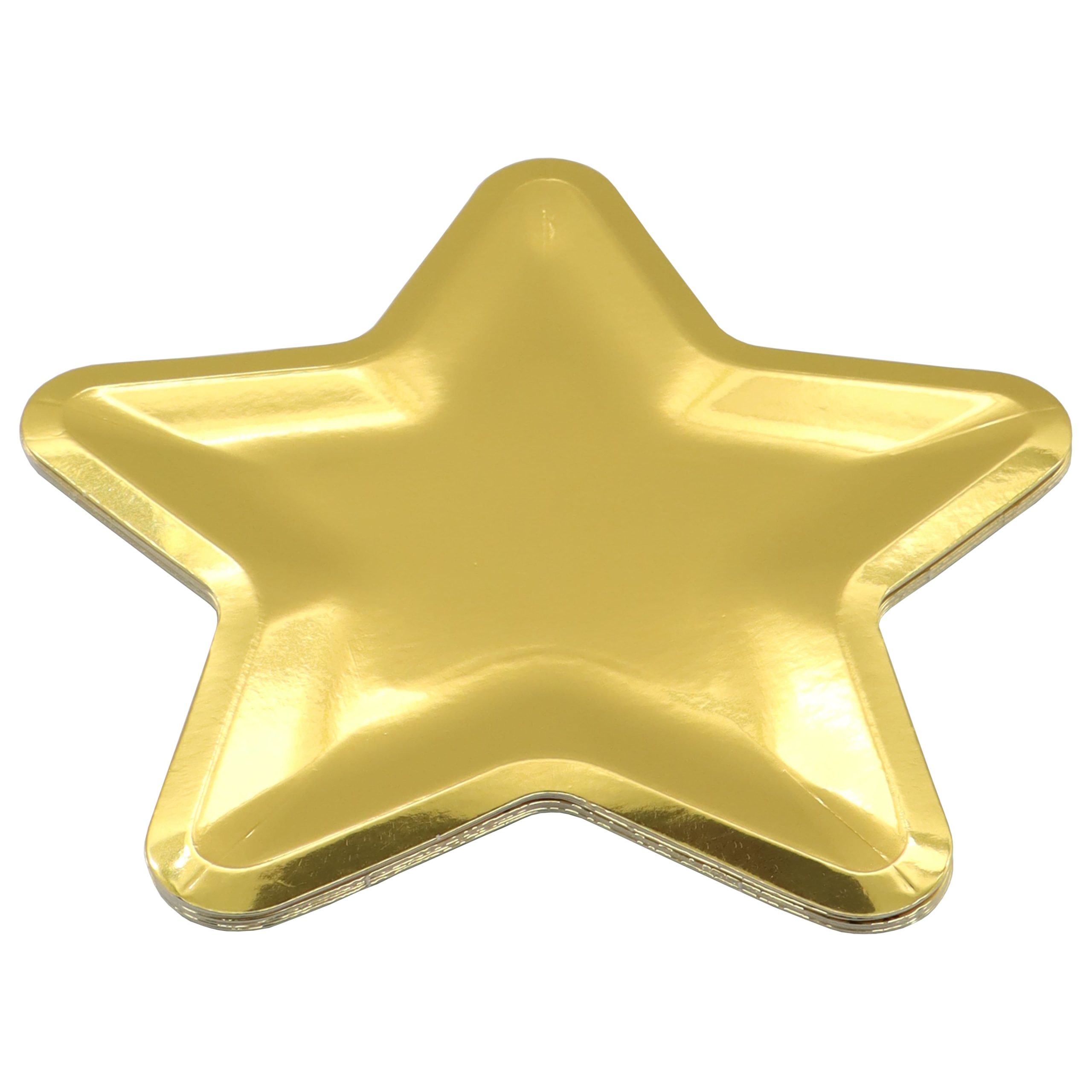 7" Gold Star Snack Plates, 8ct. by Celebrate It™ - Image 2