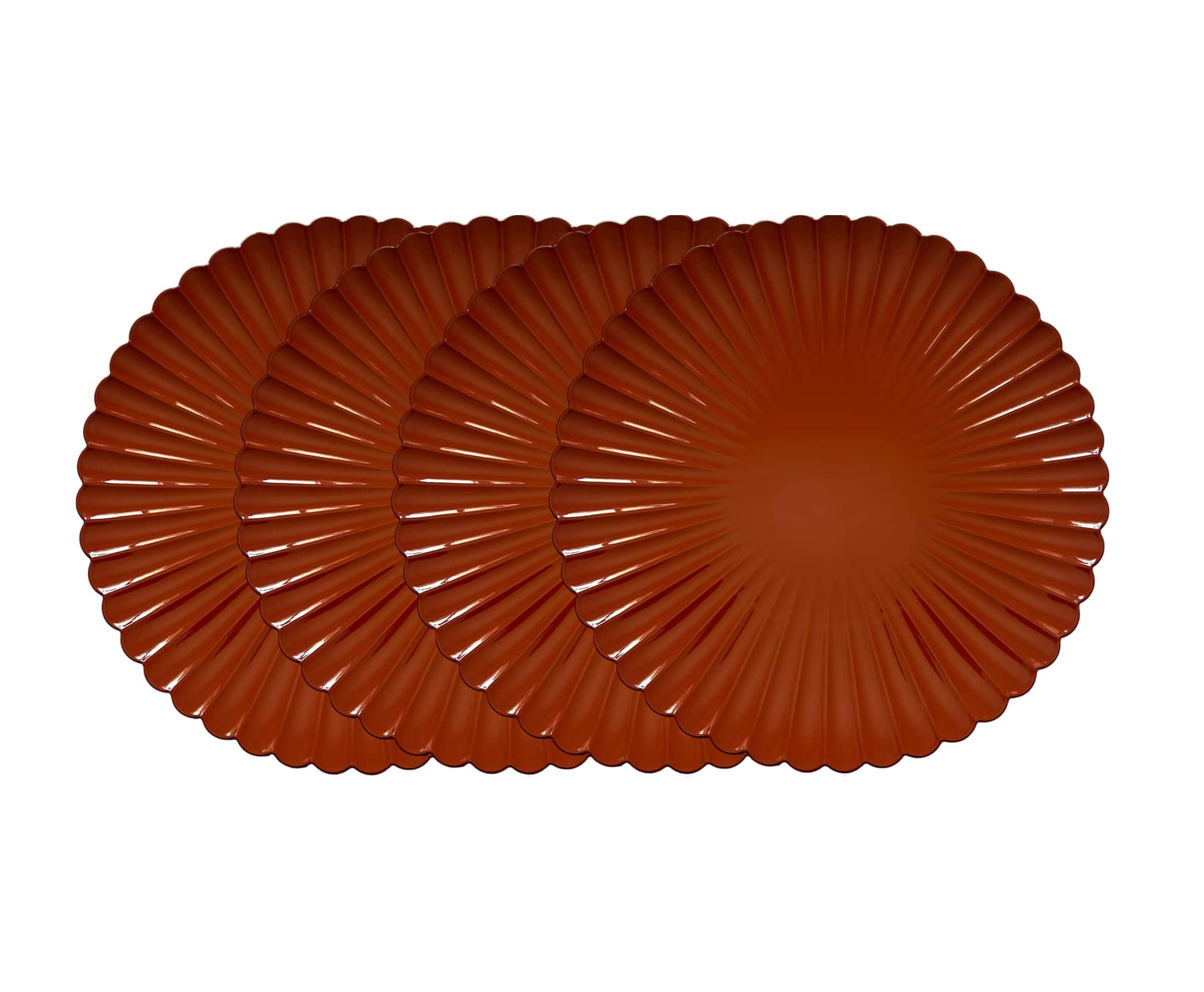 13" Thanksgiving Orange Scalloped Charger Plates, 4ct. by Celebrate It™
