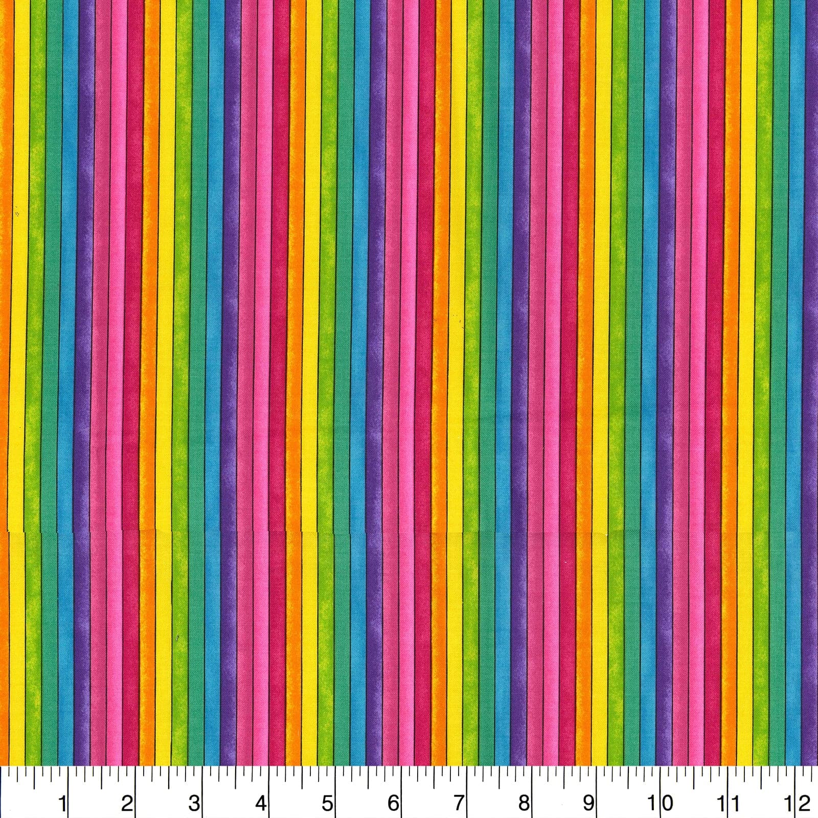 Fabric Traditions Multicolor Bright Stripes Cotton Fabric - Image 2